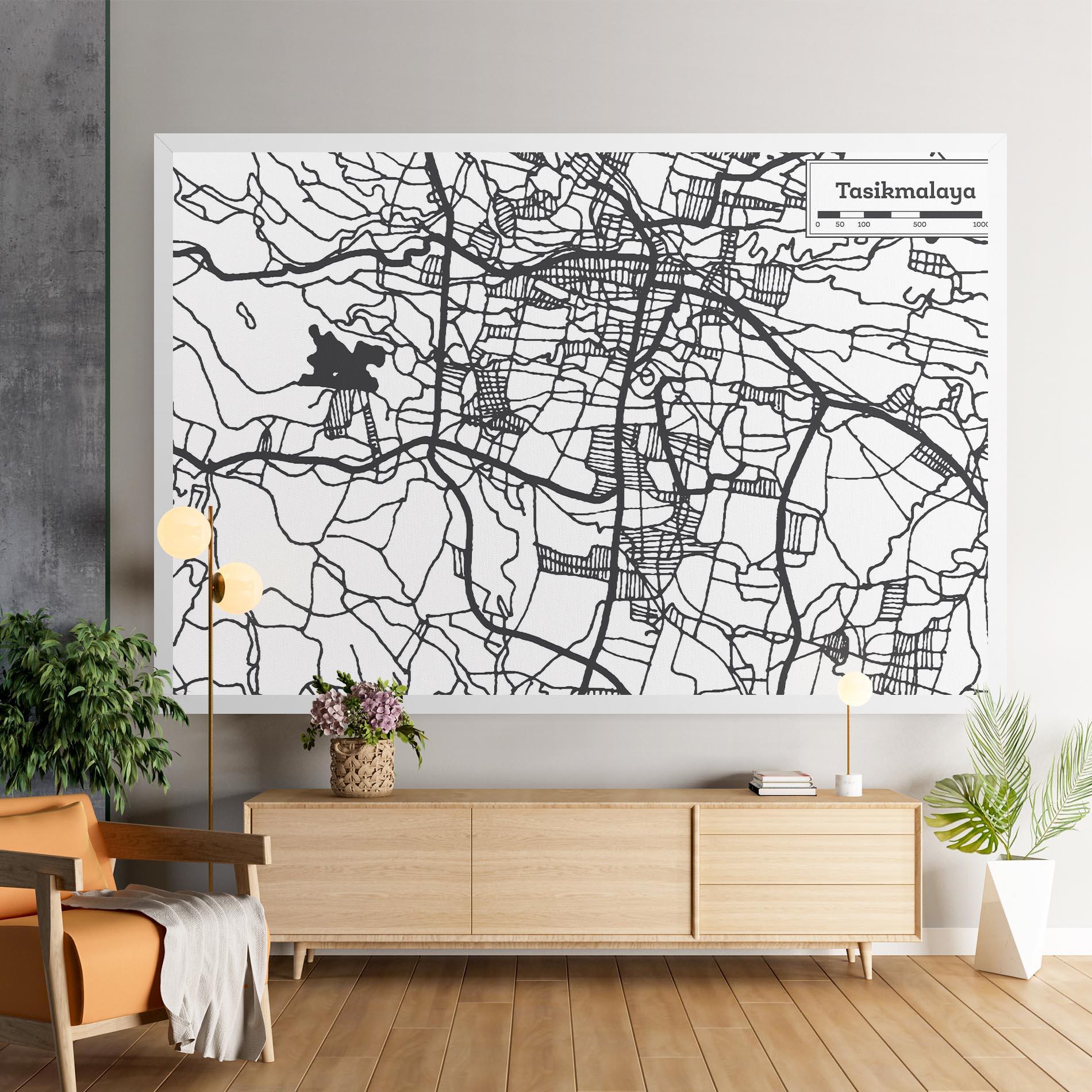 Tablou Canvas Tasikmalaya Map mockup 9