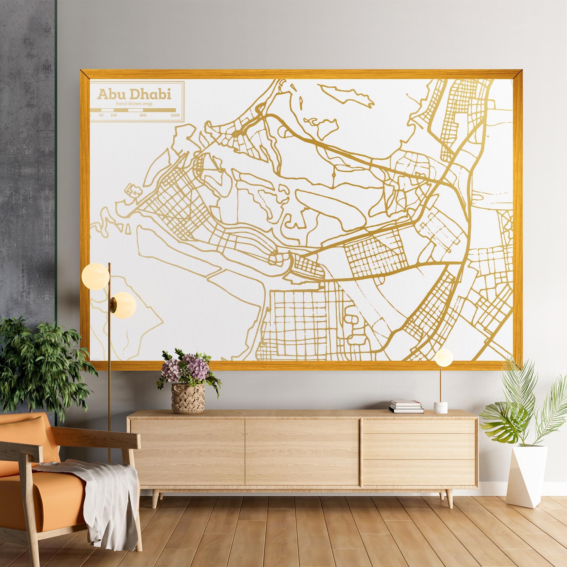 Tablou Canvas Abu Dhabi Map mockup 9