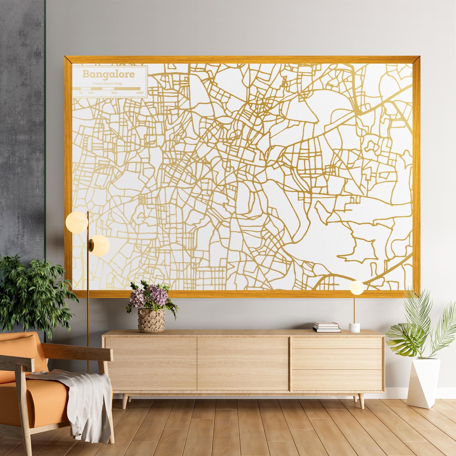 Tablou Canvas Bangalore Map mockup 9