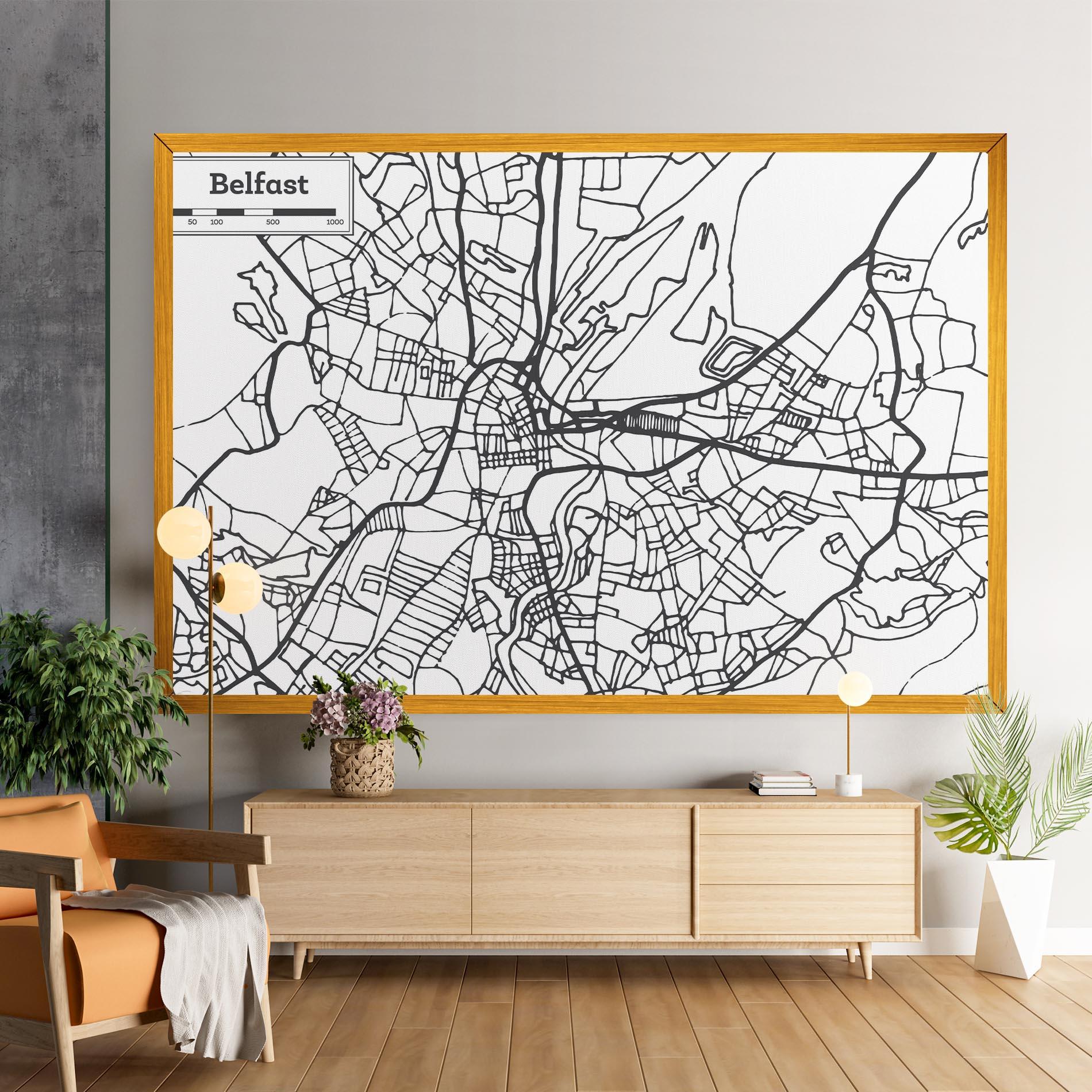 Tablou Canvas Belfast Map mockup 9