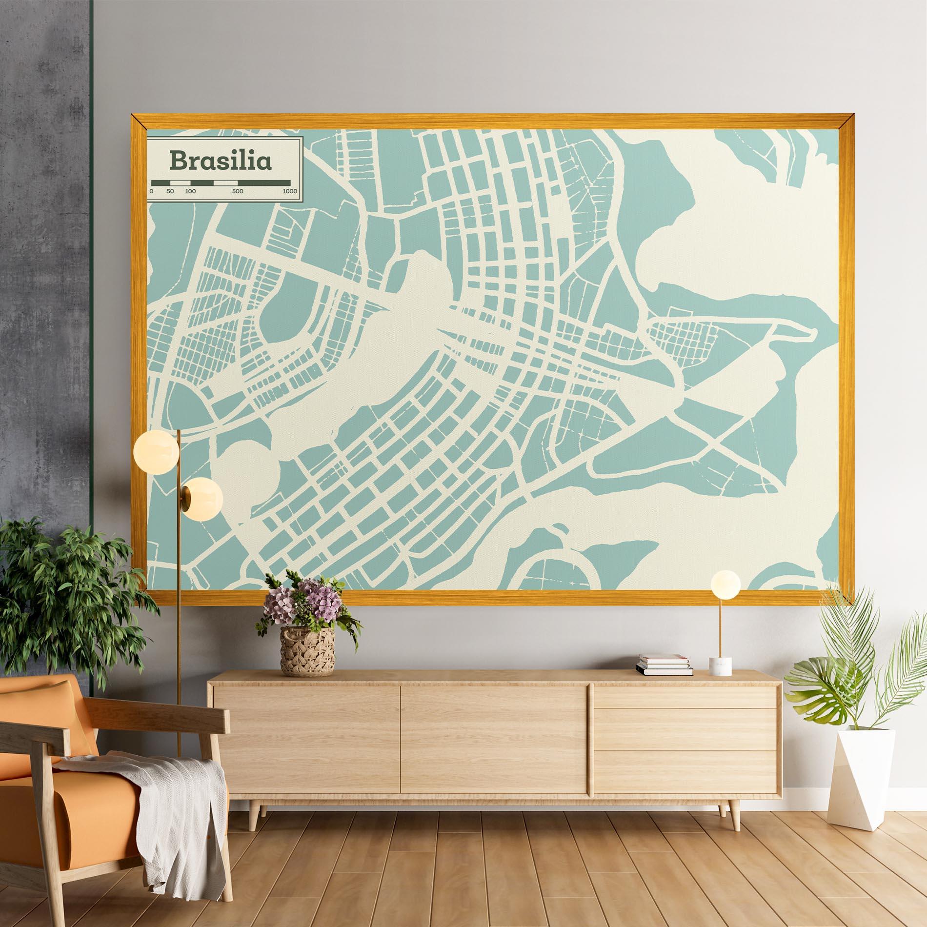 Tablou Canvas Brasilia Map mockup 9