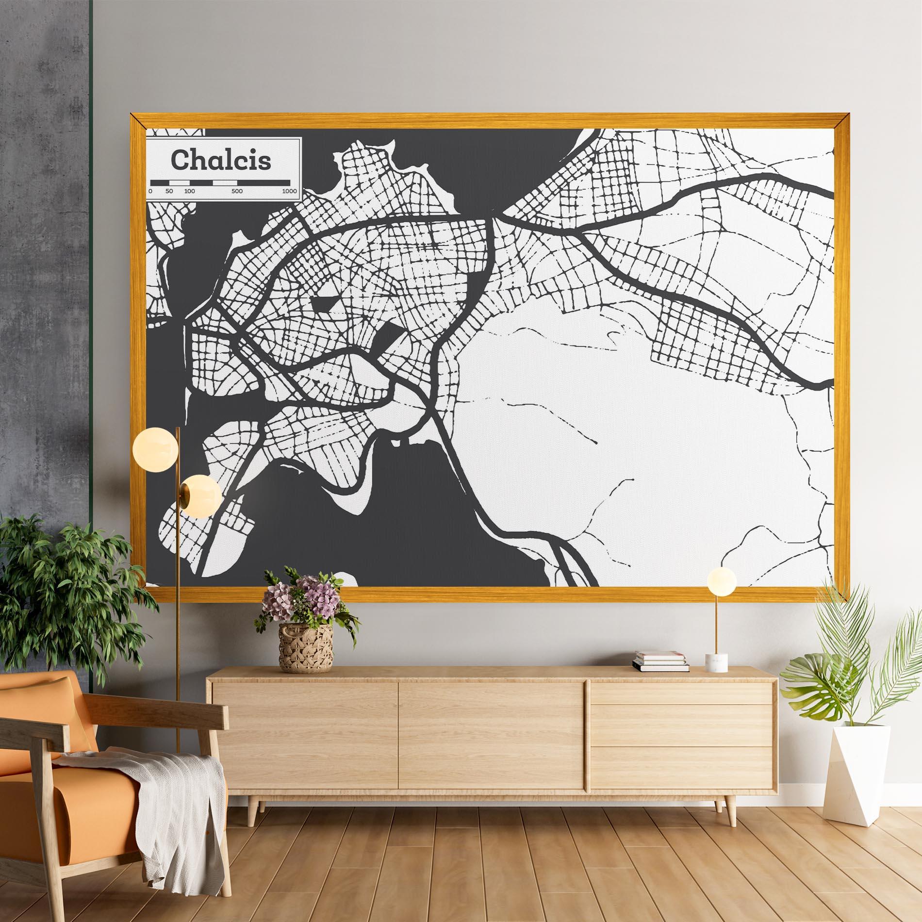 Tablou Canvas Chalcis Map mockup 9
