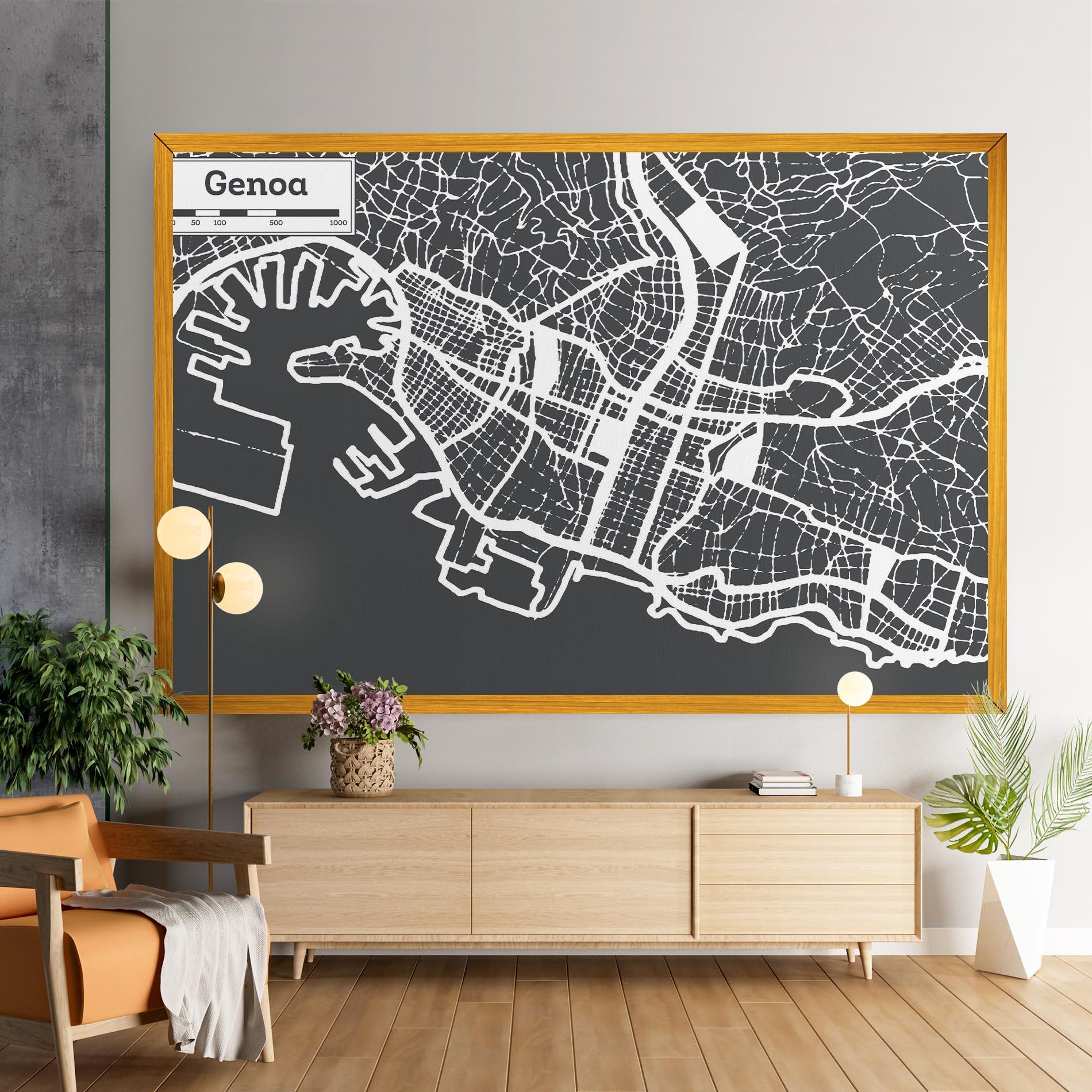 Tablou Canvas Genoa Map mockup 9