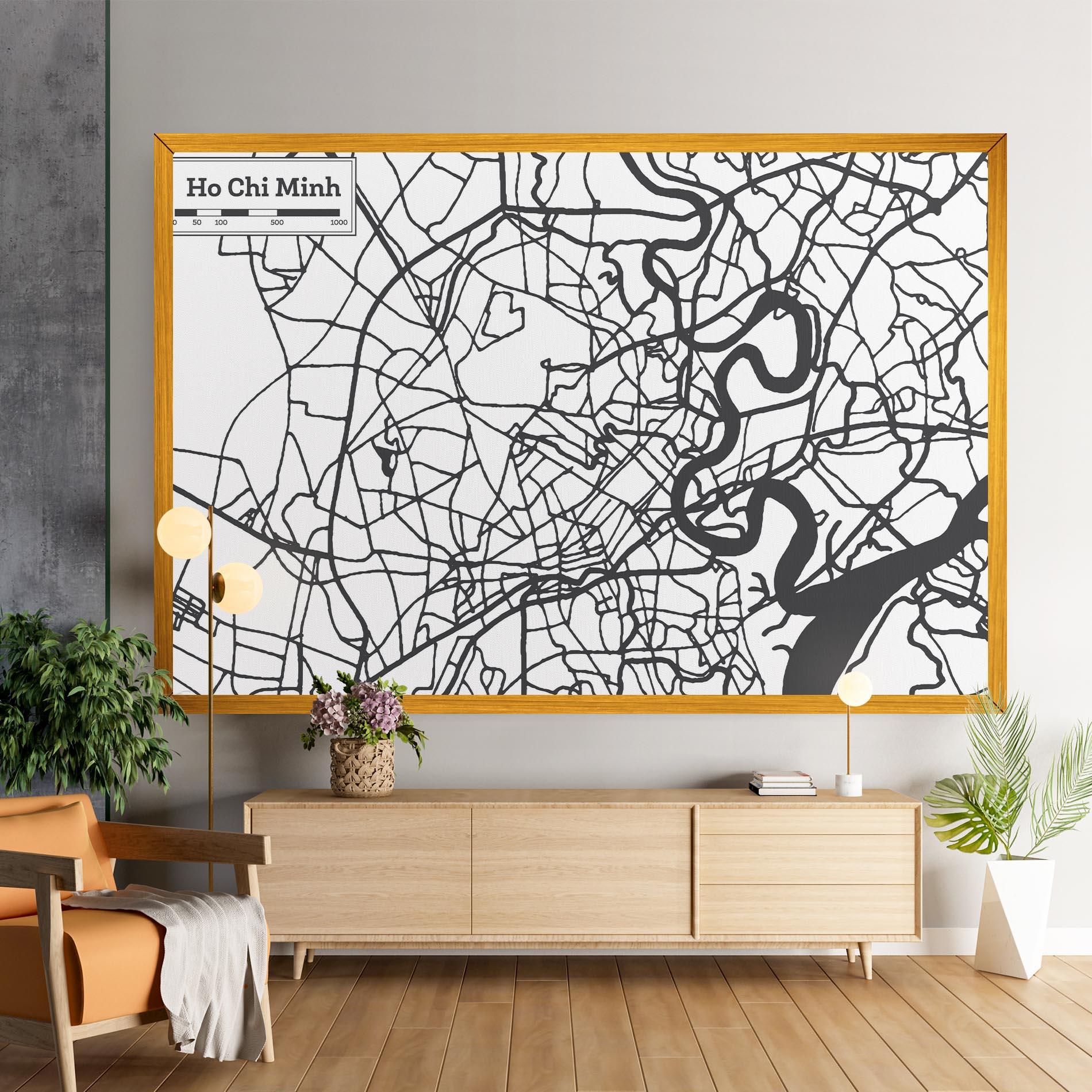 Tablou Canvas Ho Chi Minh Map mockup 9
