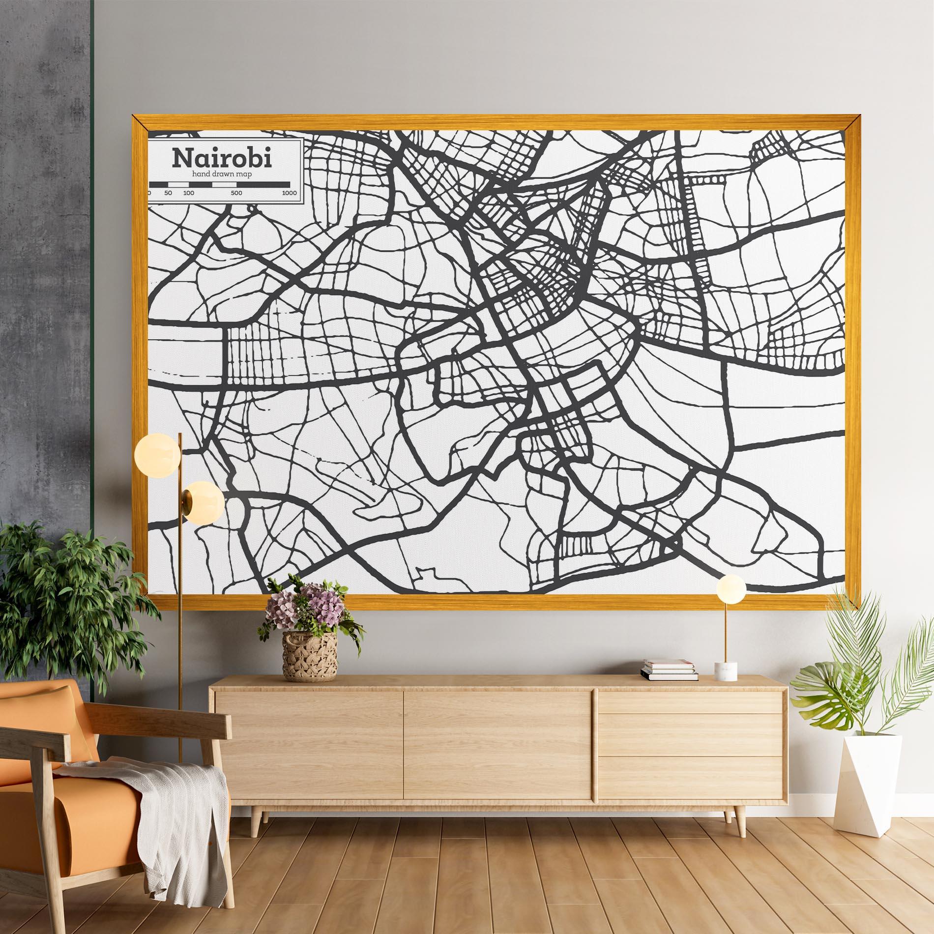 Tablou Canvas Nairobi Map mockup 9