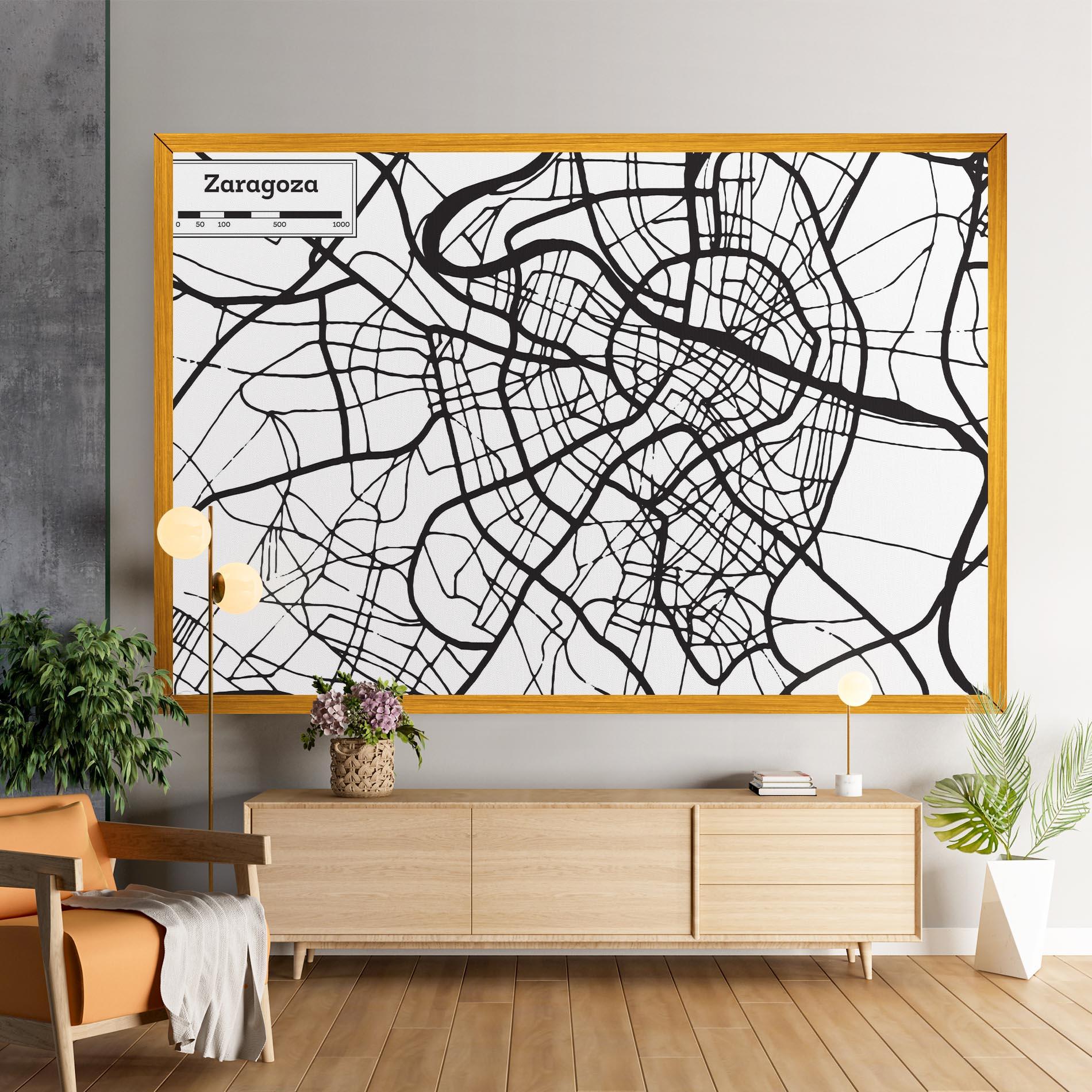 Tablou Canvas Zaragoza City Map mockup 9
