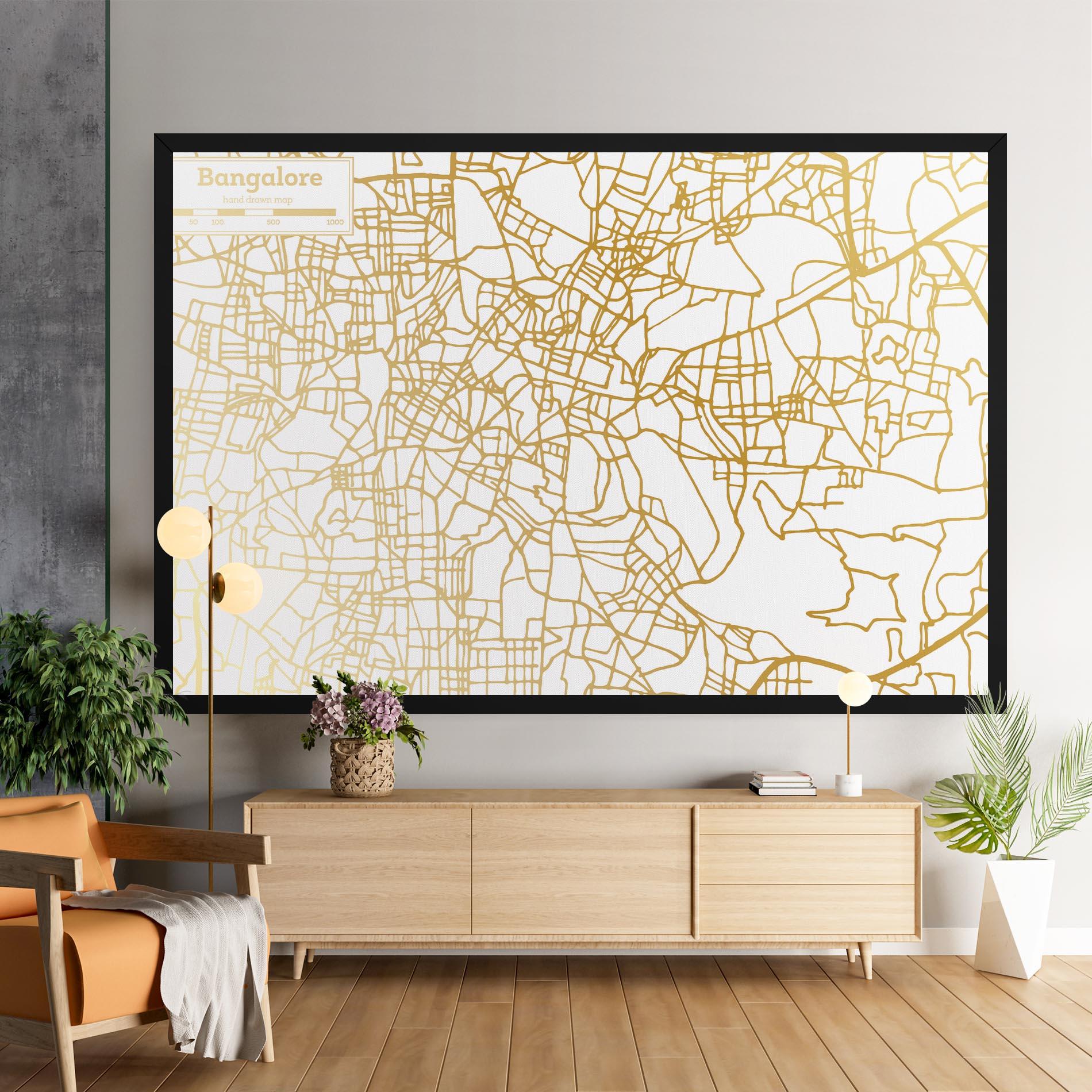 Tablou Canvas Bangalore Map mockup 9