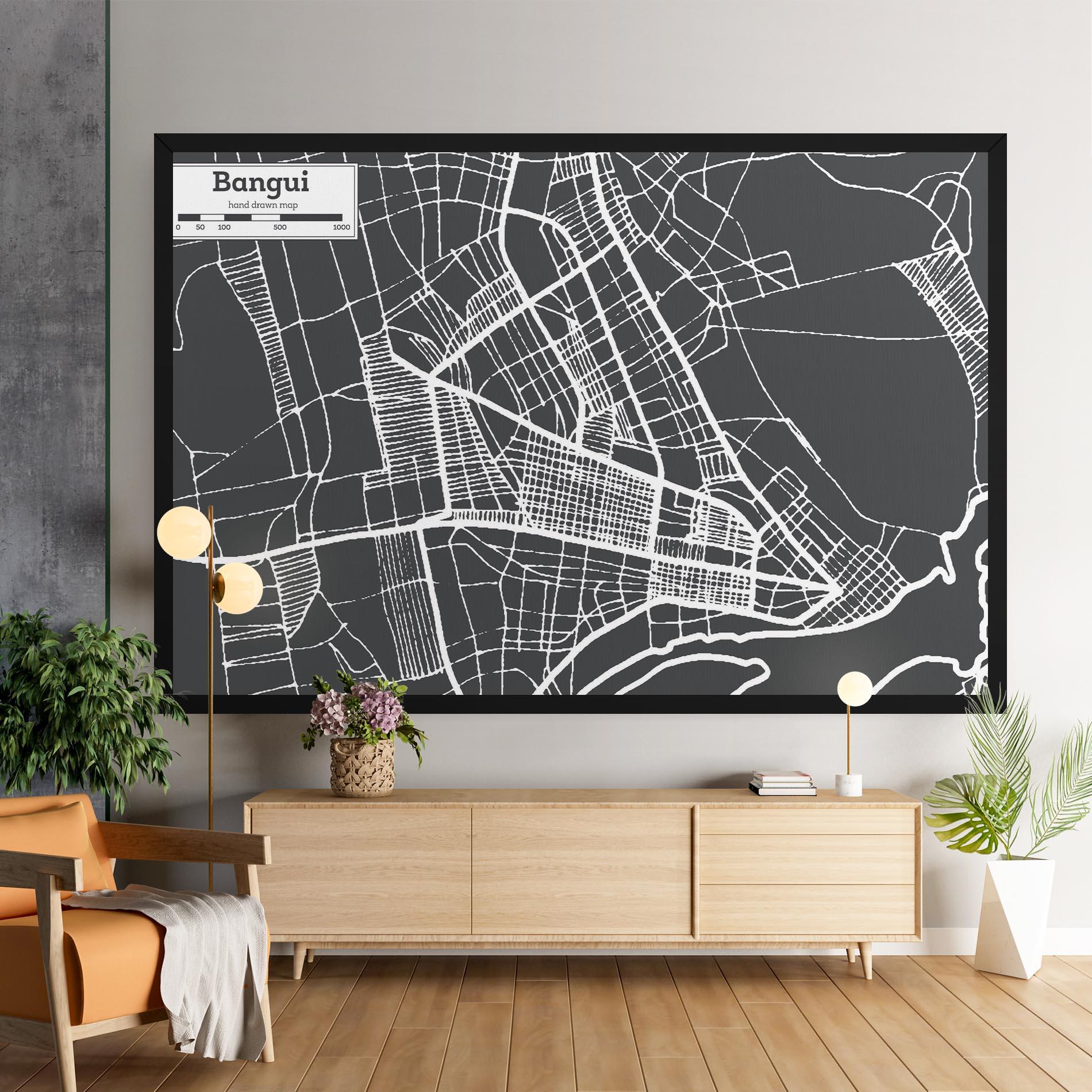 Tablou Canvas Bangui Map mockup 9
