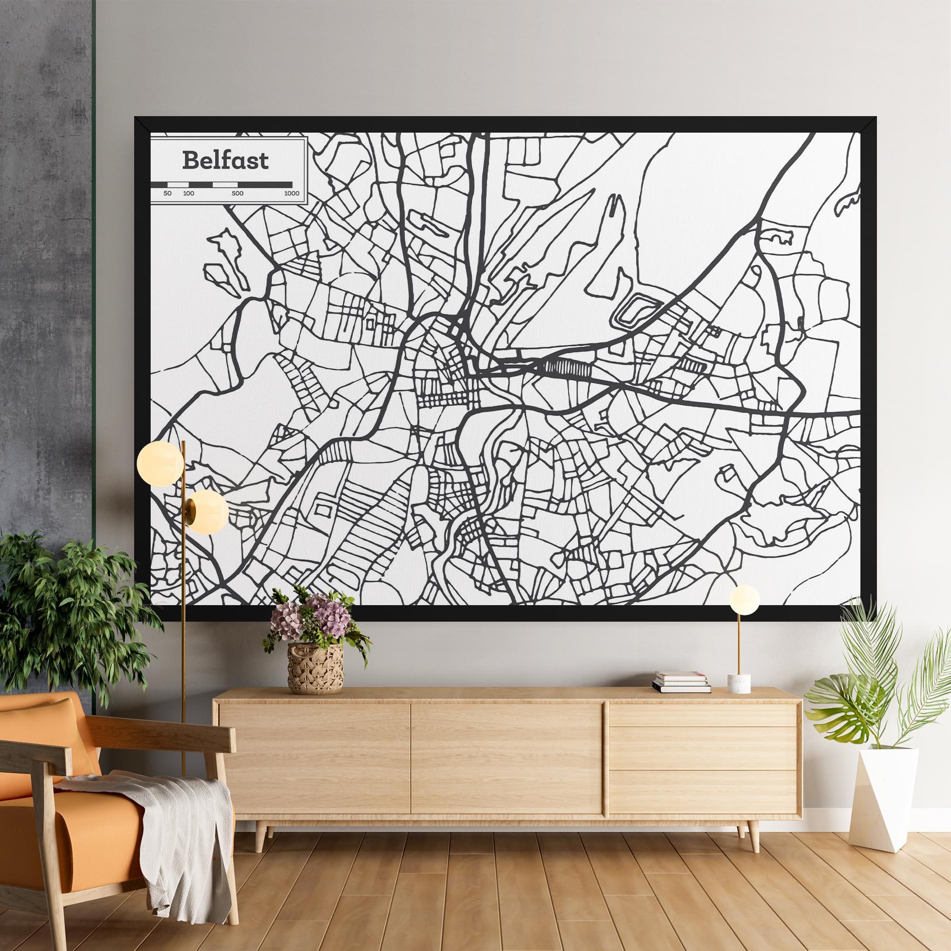 Tablou Canvas Belfast Map mockup 9