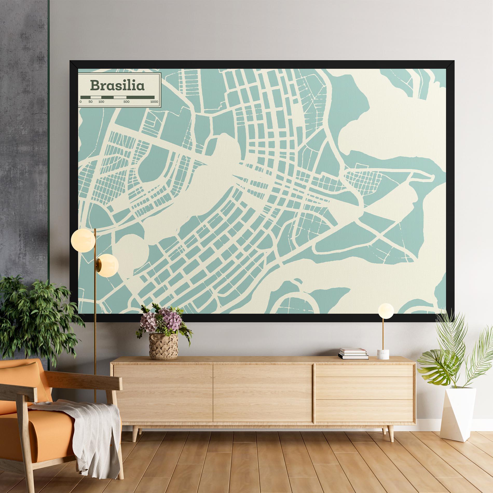 Tablou Canvas Brasilia Map mockup 9