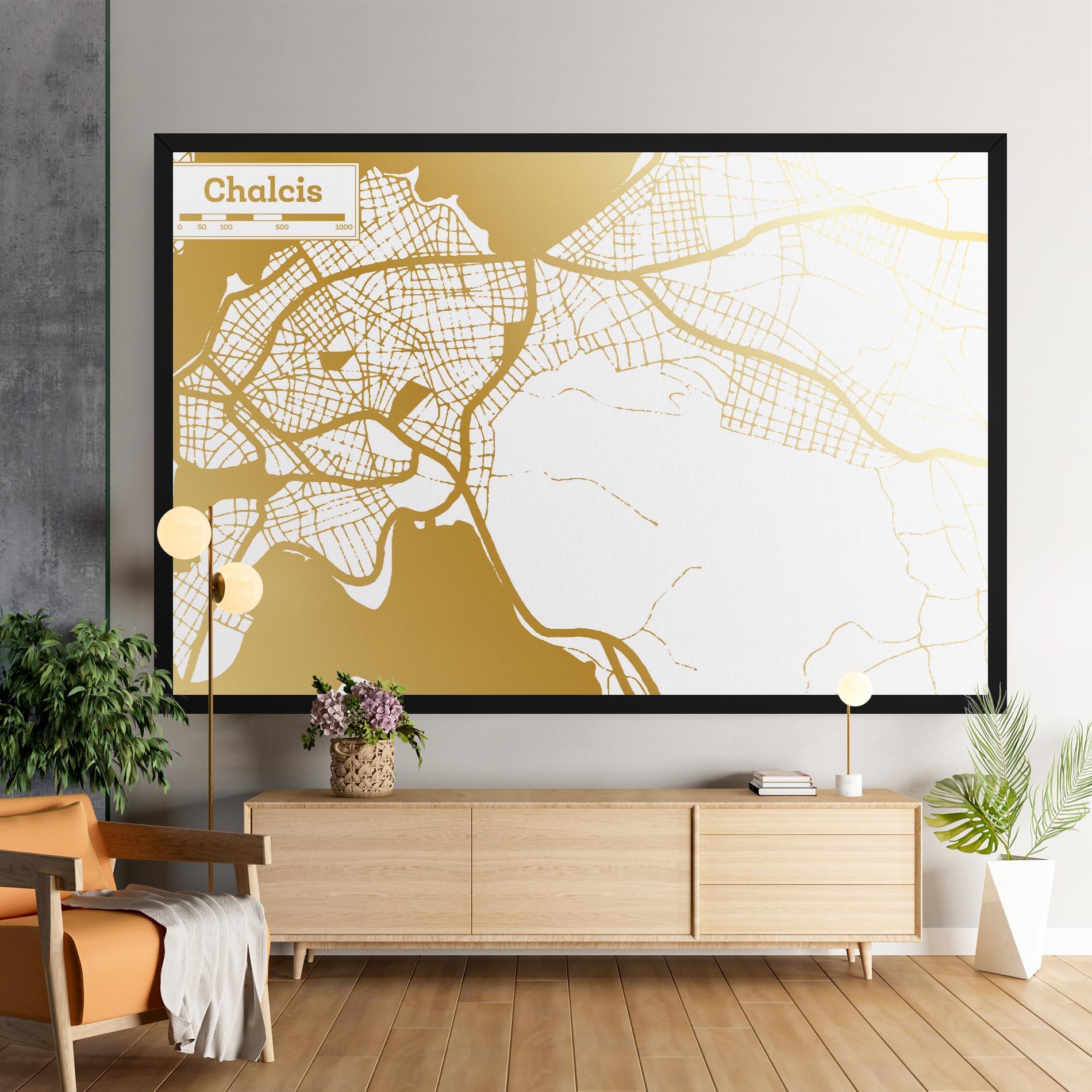 Tablou Canvas Chalcis Gold Map mockup 9