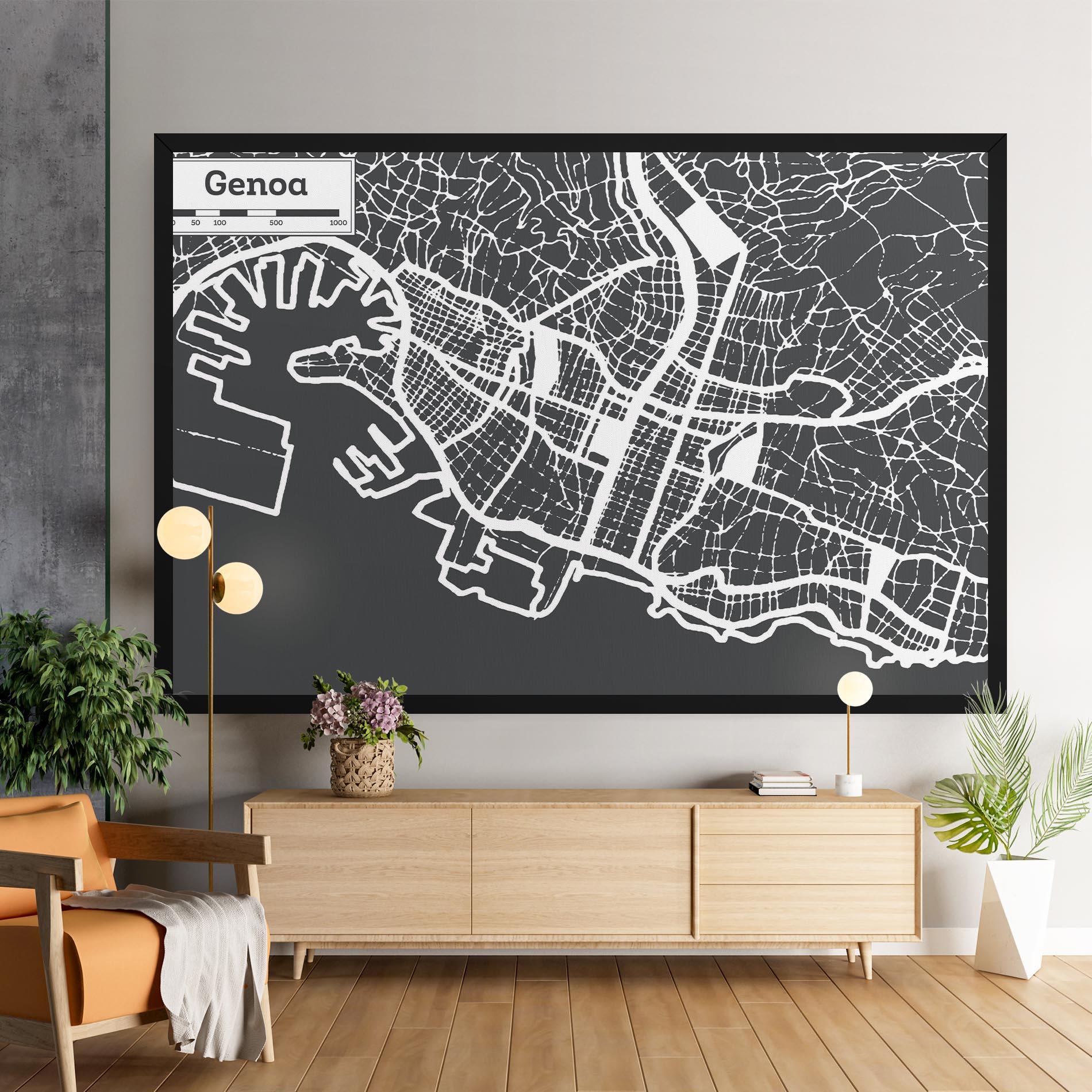 Tablou Canvas Genoa Map mockup 9