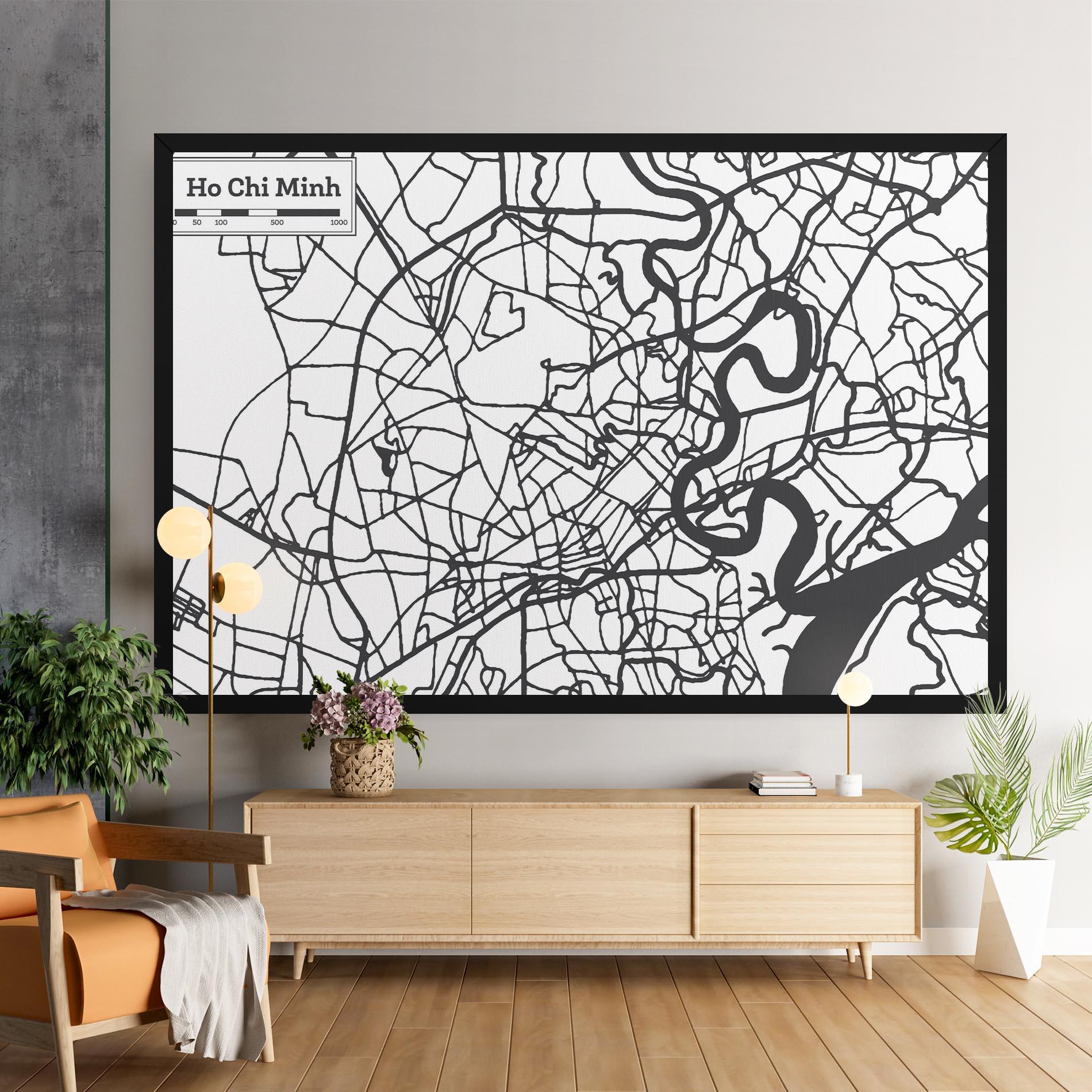Tablou Canvas Ho Chi Minh Map mockup 9