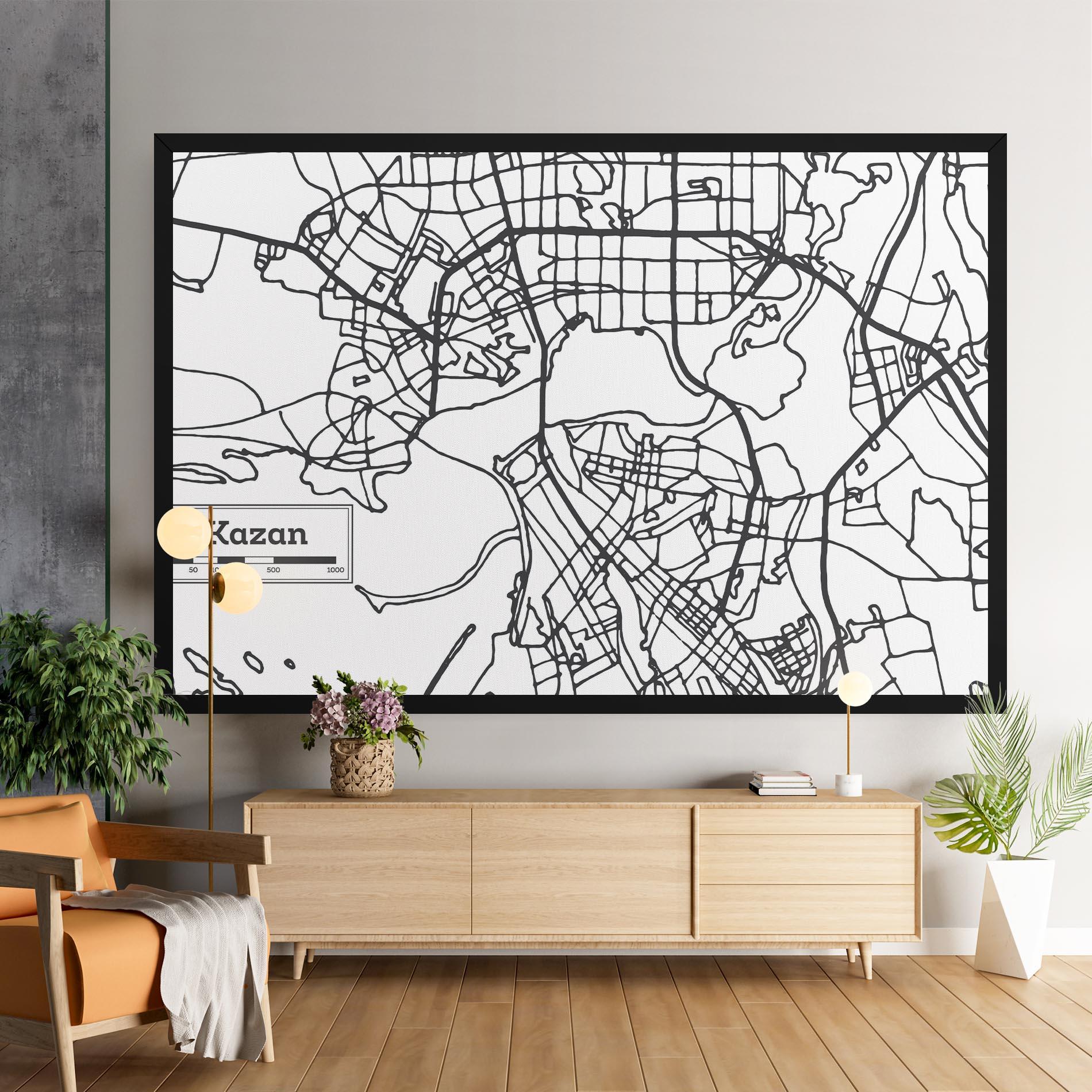Tablou Canvas Kazan Map mockup 9