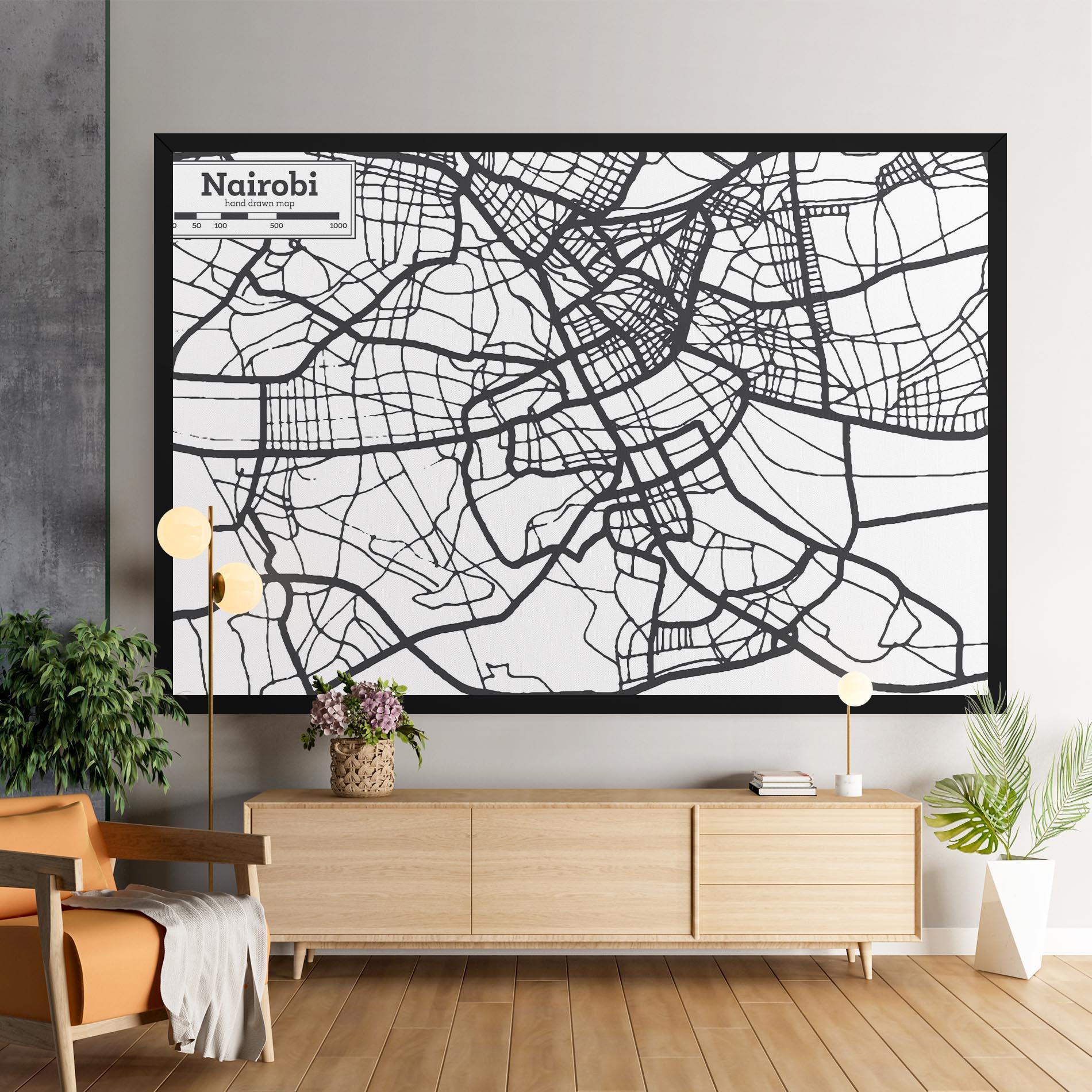 Tablou Canvas Nairobi Map mockup 9