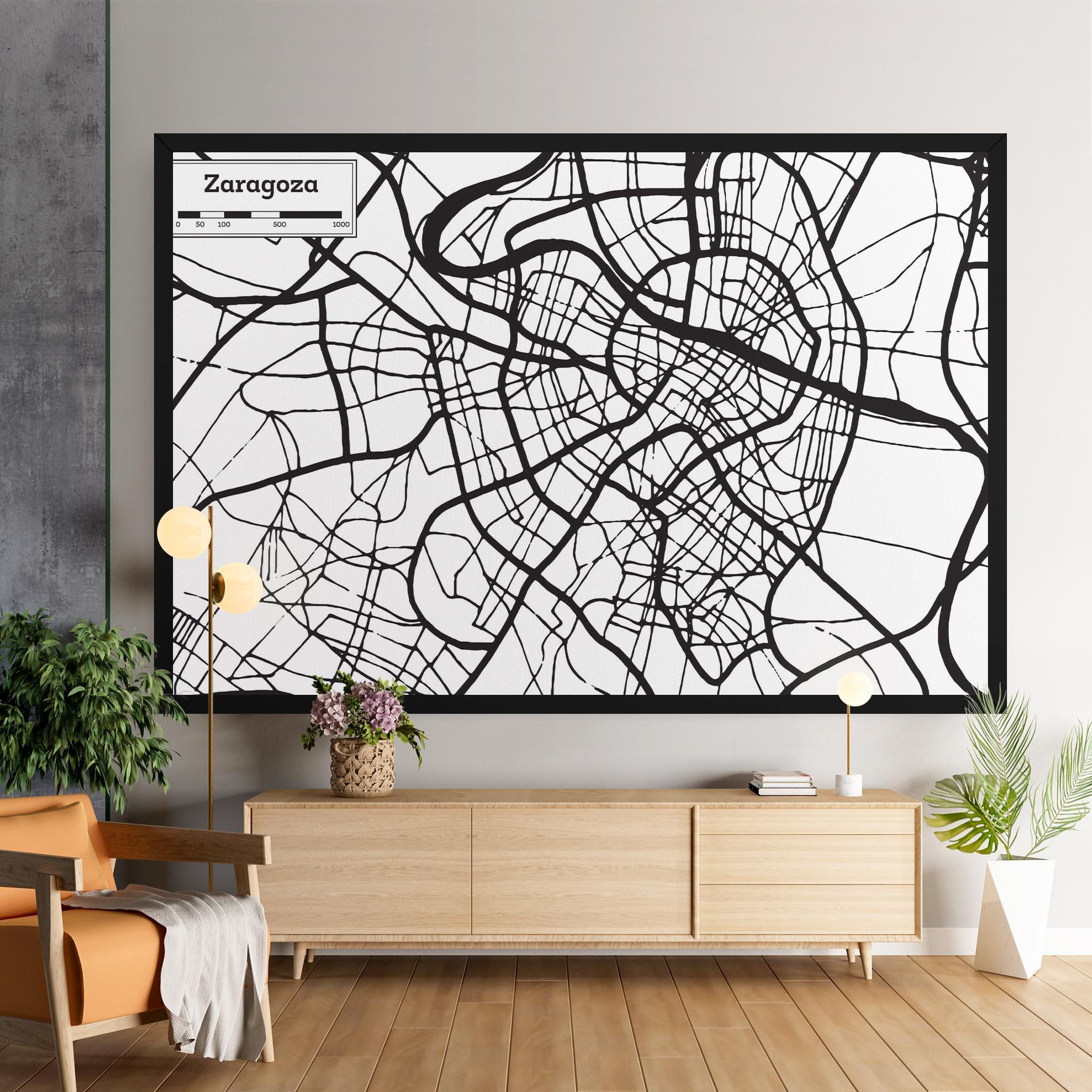 Tablou Canvas Zaragoza City Map mockup 9