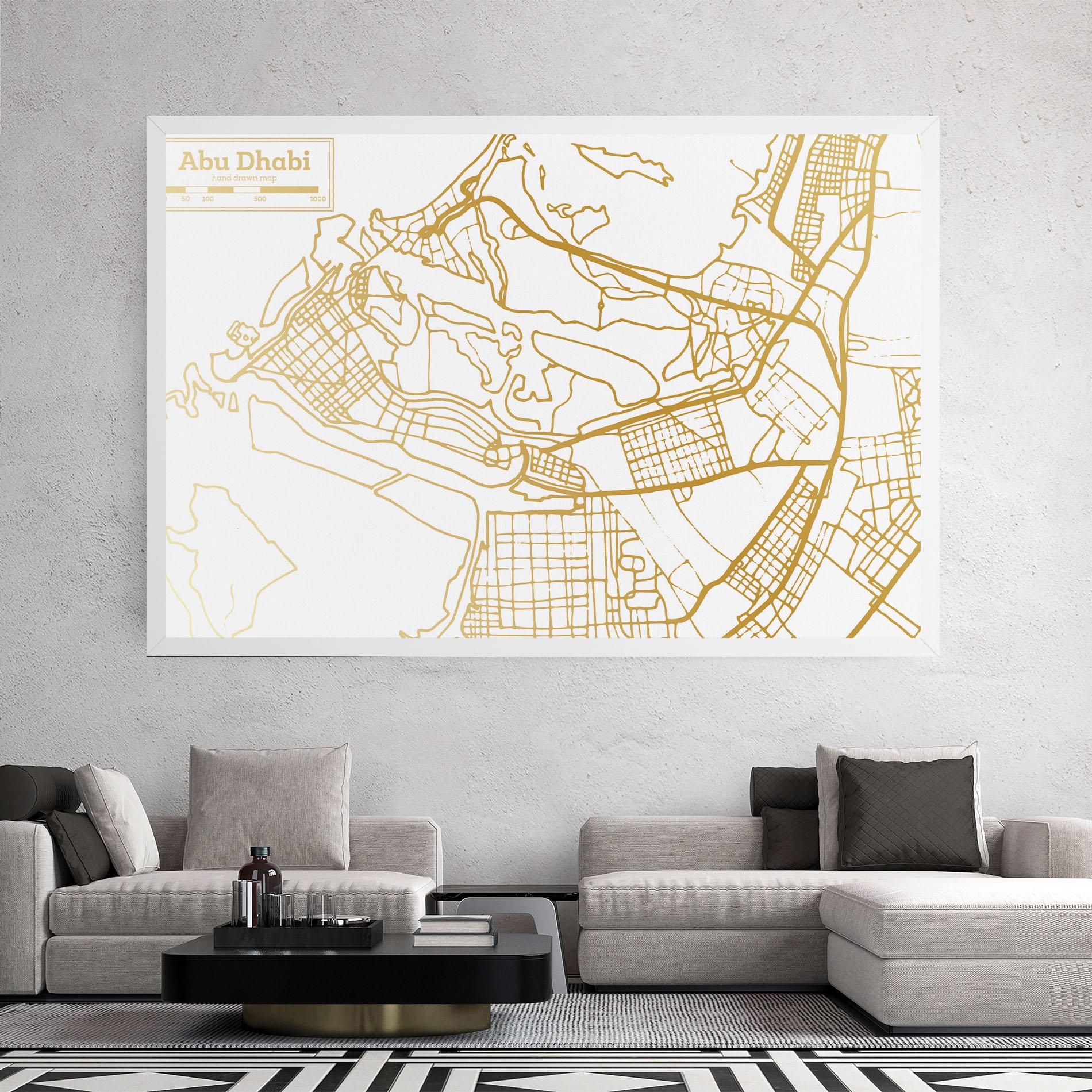 Tablou Canvas Abu Dhabi Map mockup 2