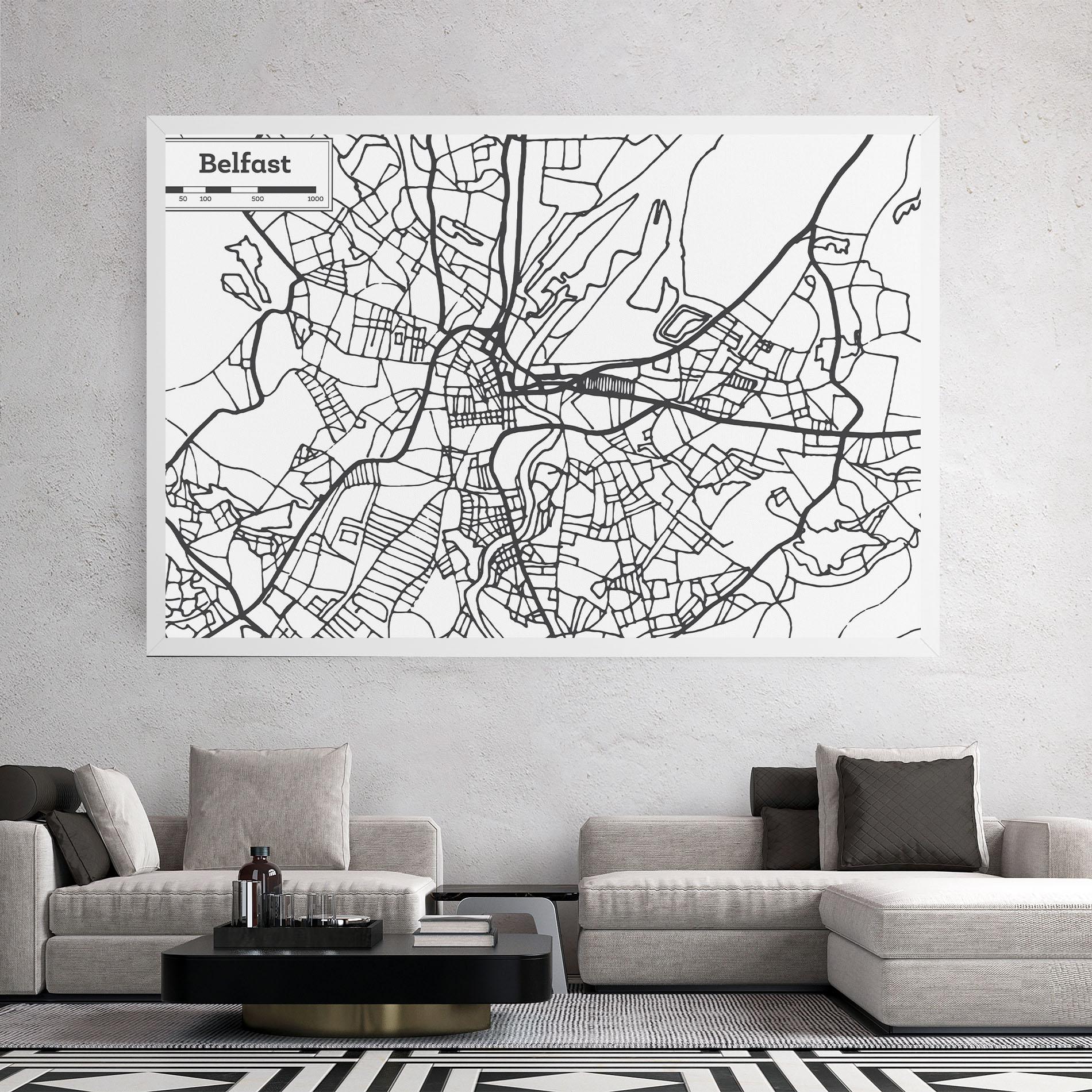 Tablou Canvas Belfast Map mockup 2