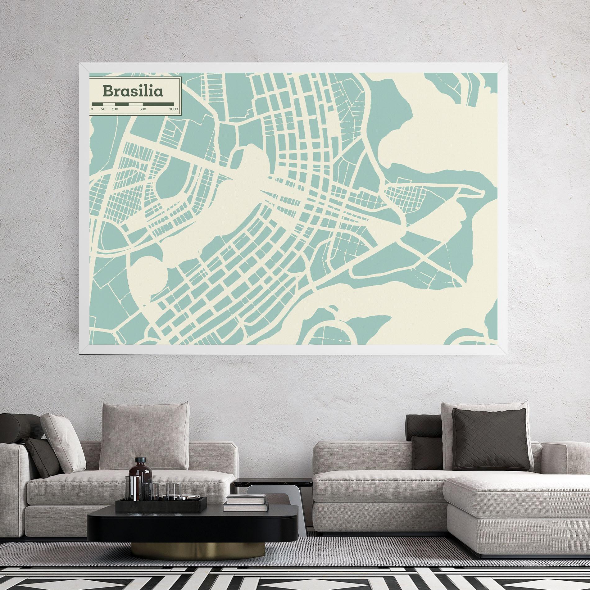 Tablou Canvas Brasilia Map mockup 2