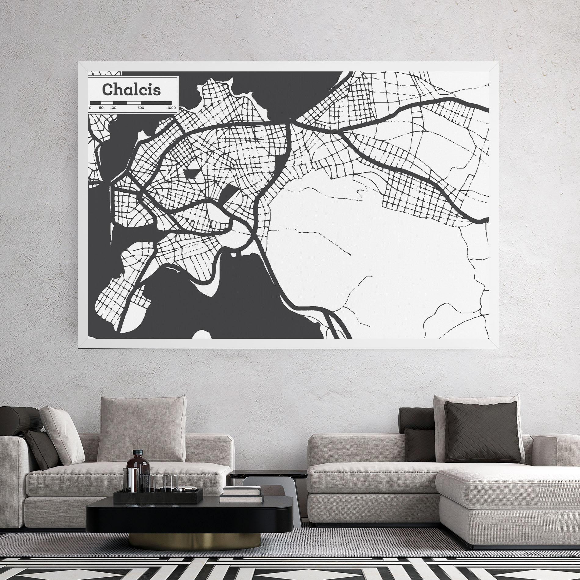 Tablou Canvas Chalcis Map mockup 2