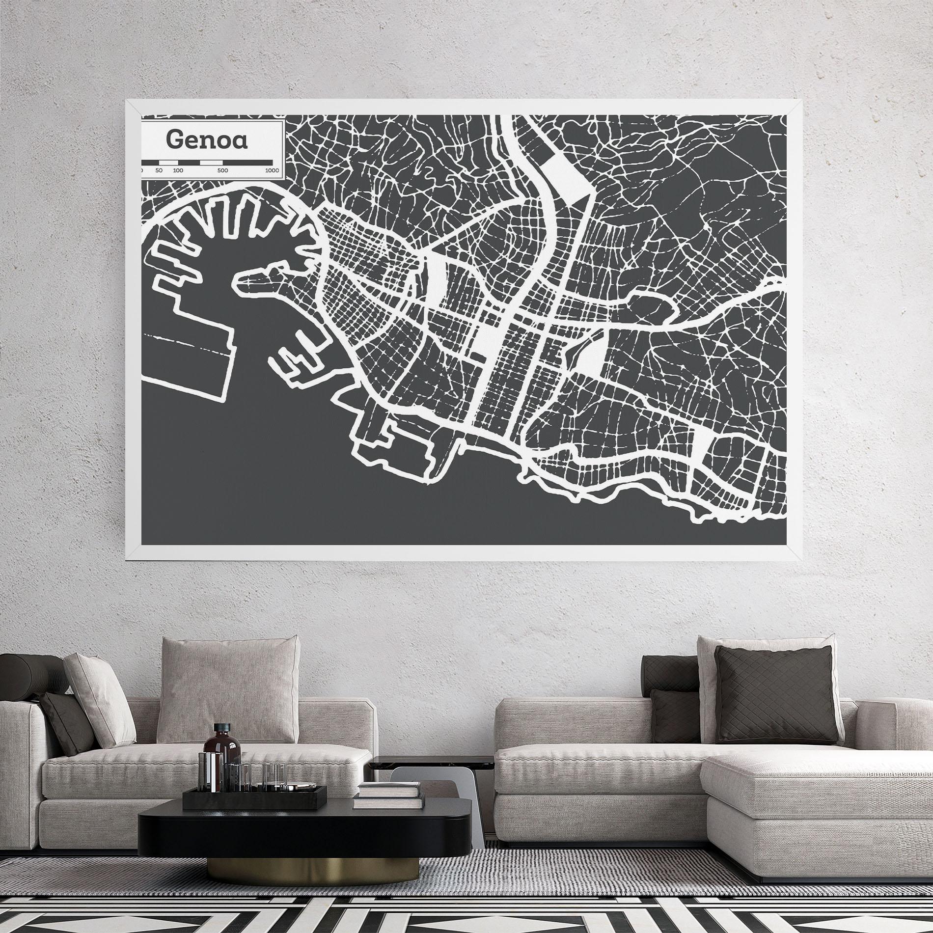 Tablou Canvas Genoa Map mockup 2