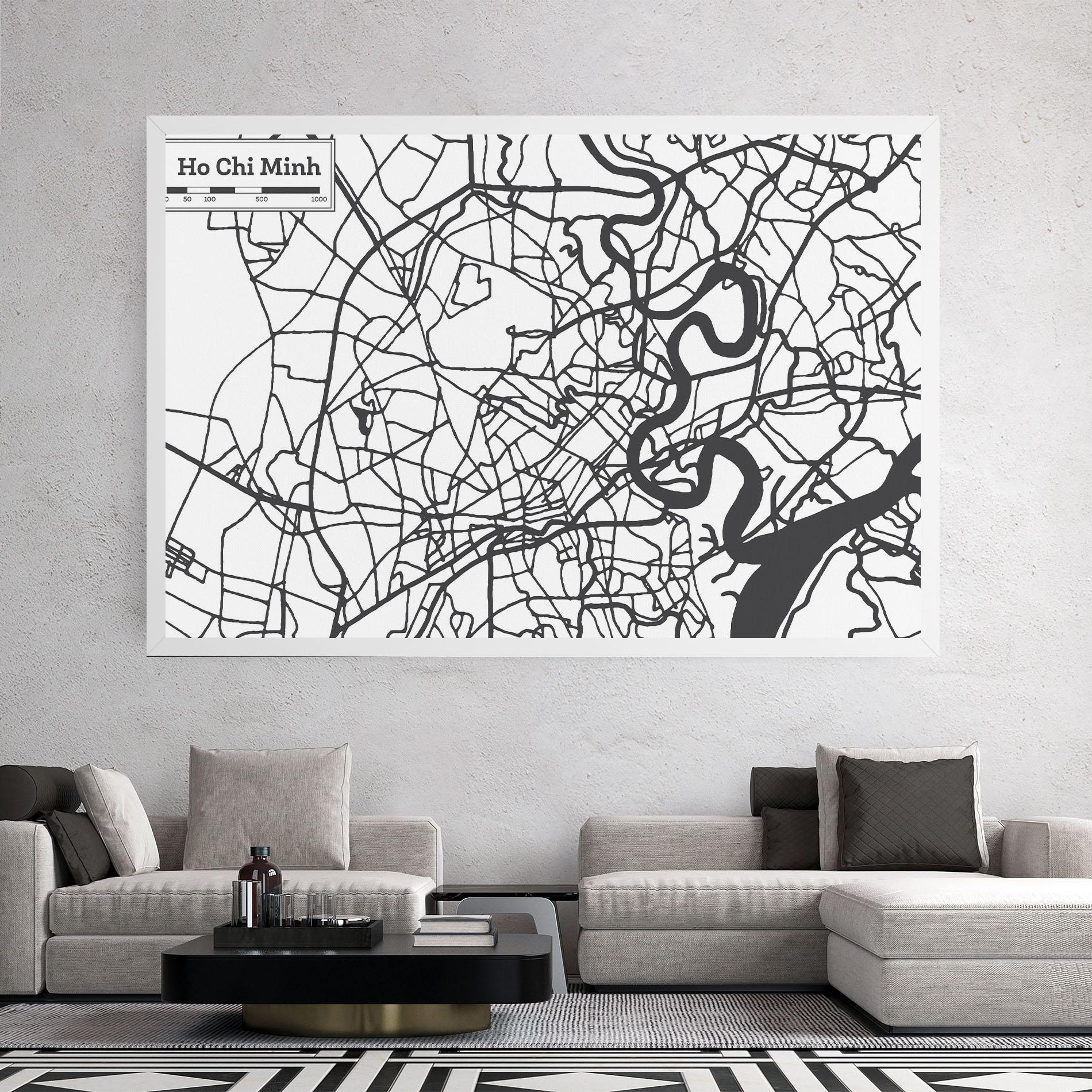 Tablou Canvas Ho Chi Minh Map mockup 2