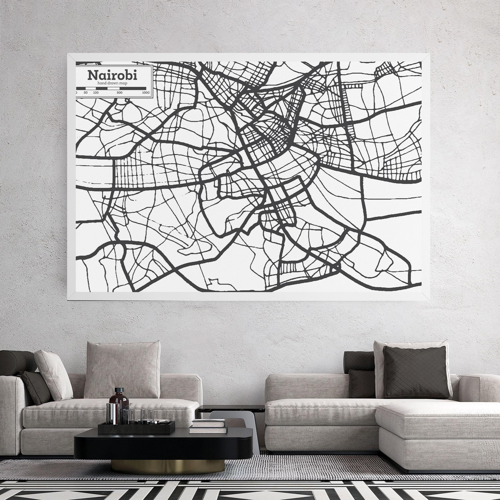 Tablou Canvas Nairobi Map mockup 2