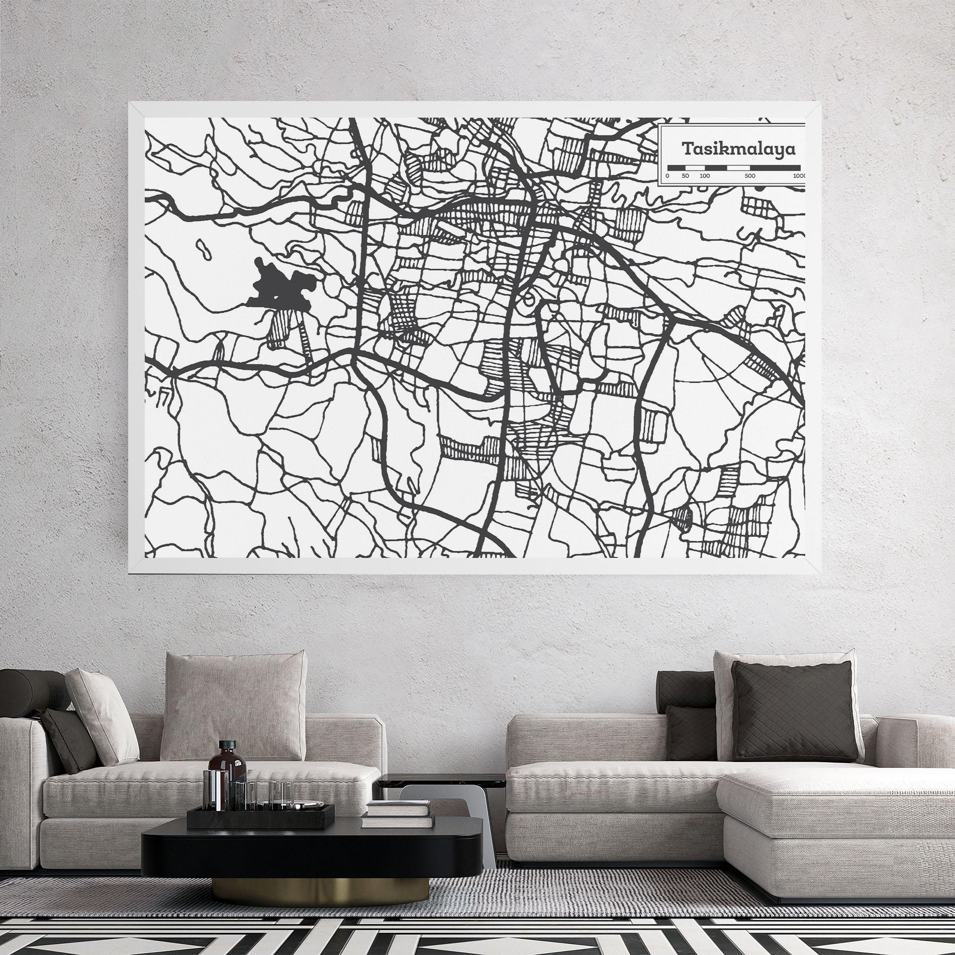 Tablou Canvas Tasikmalaya Map mockup 2