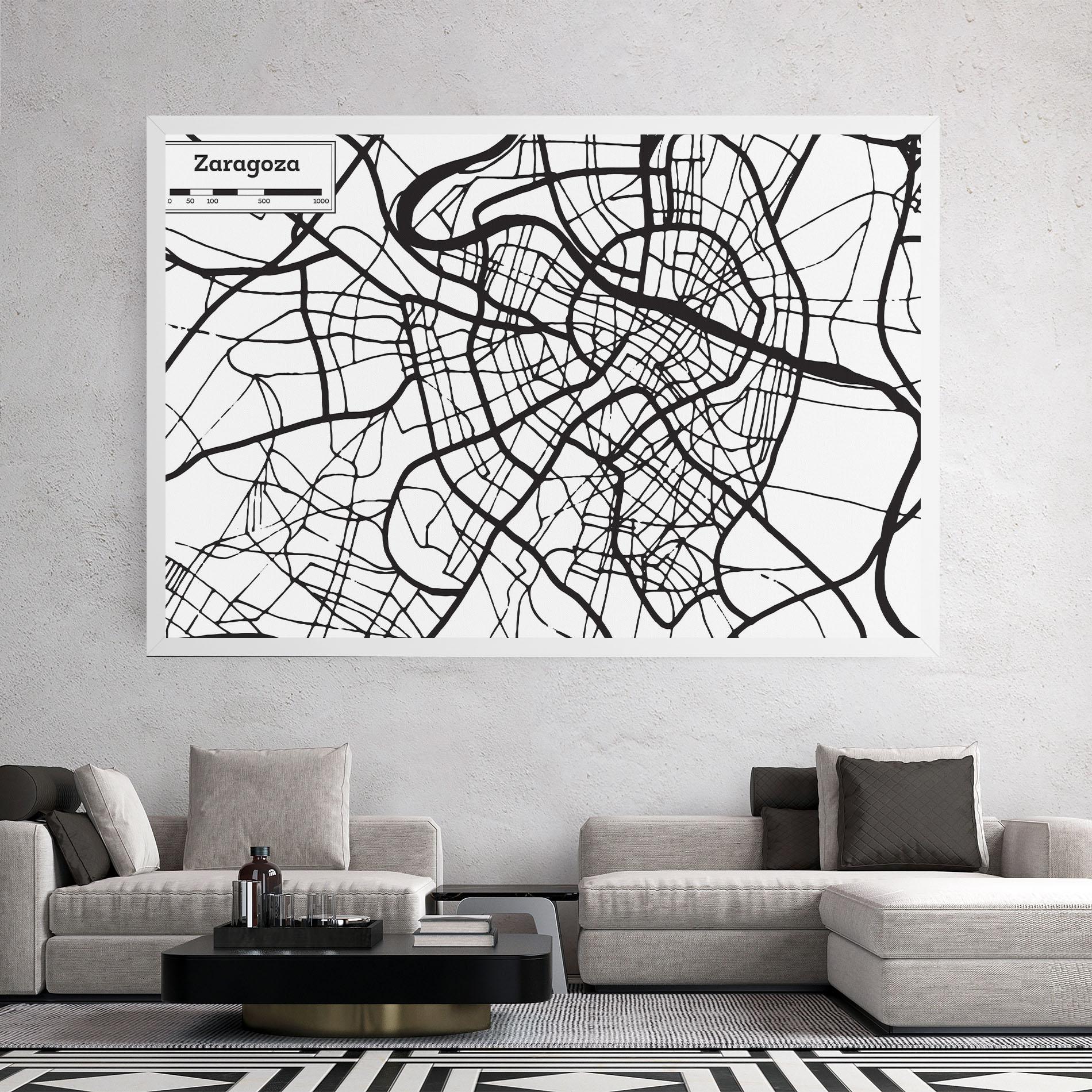 Tablou Canvas Zaragoza City Map mockup 2