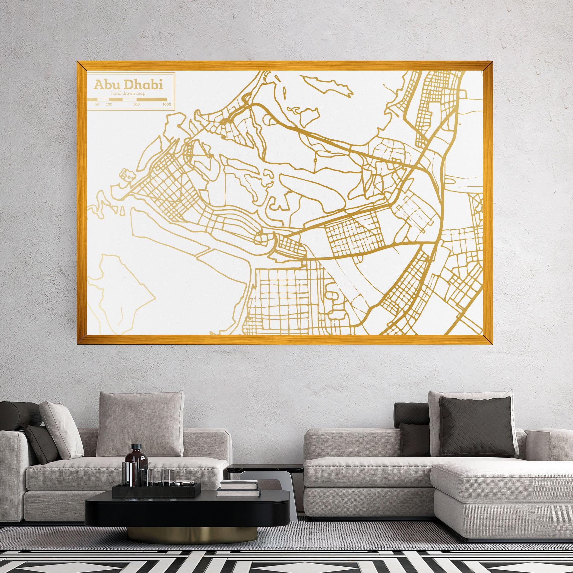 Tablou Canvas Abu Dhabi Map mockup 2