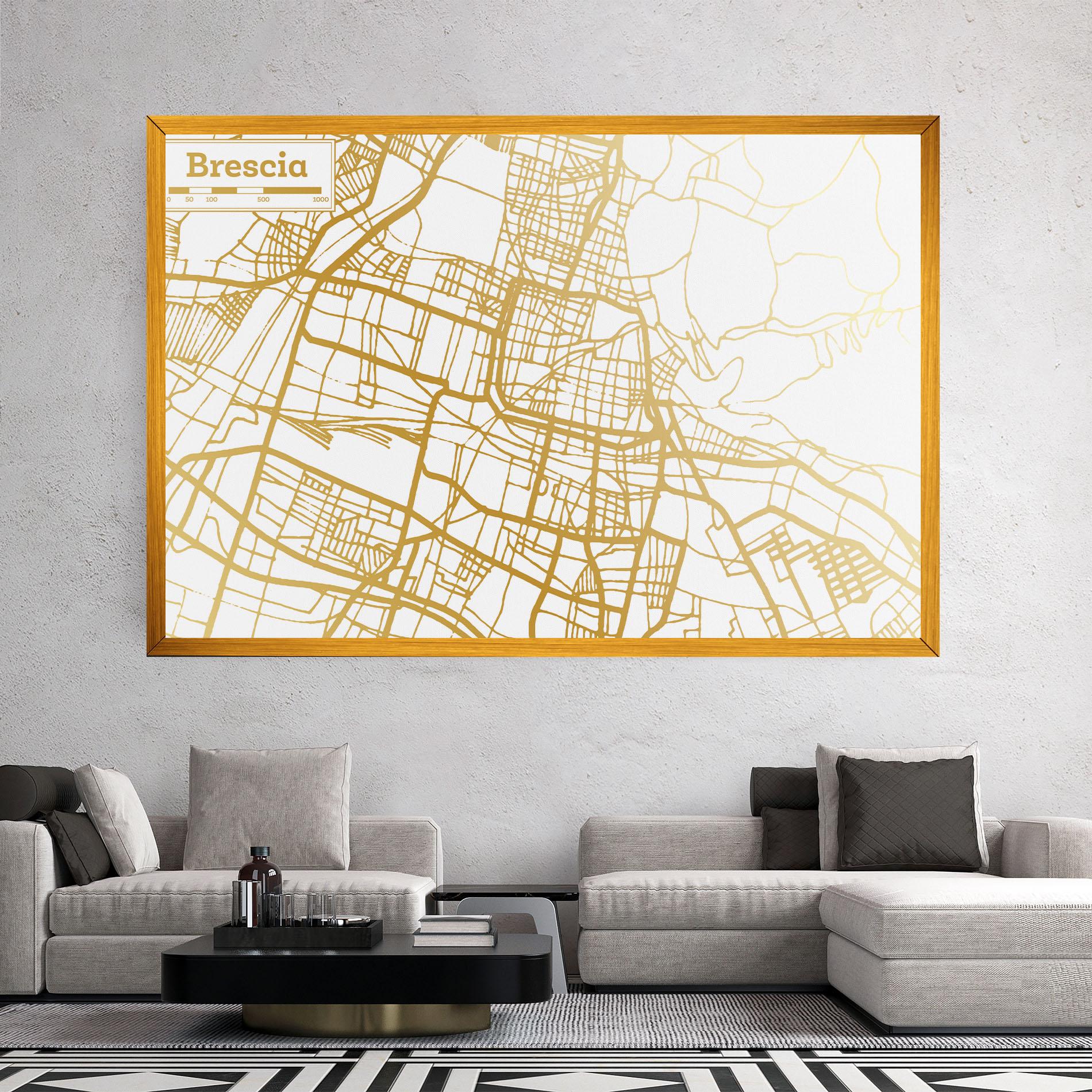 Tablou Canvas Brescia Gold Map mockup 2