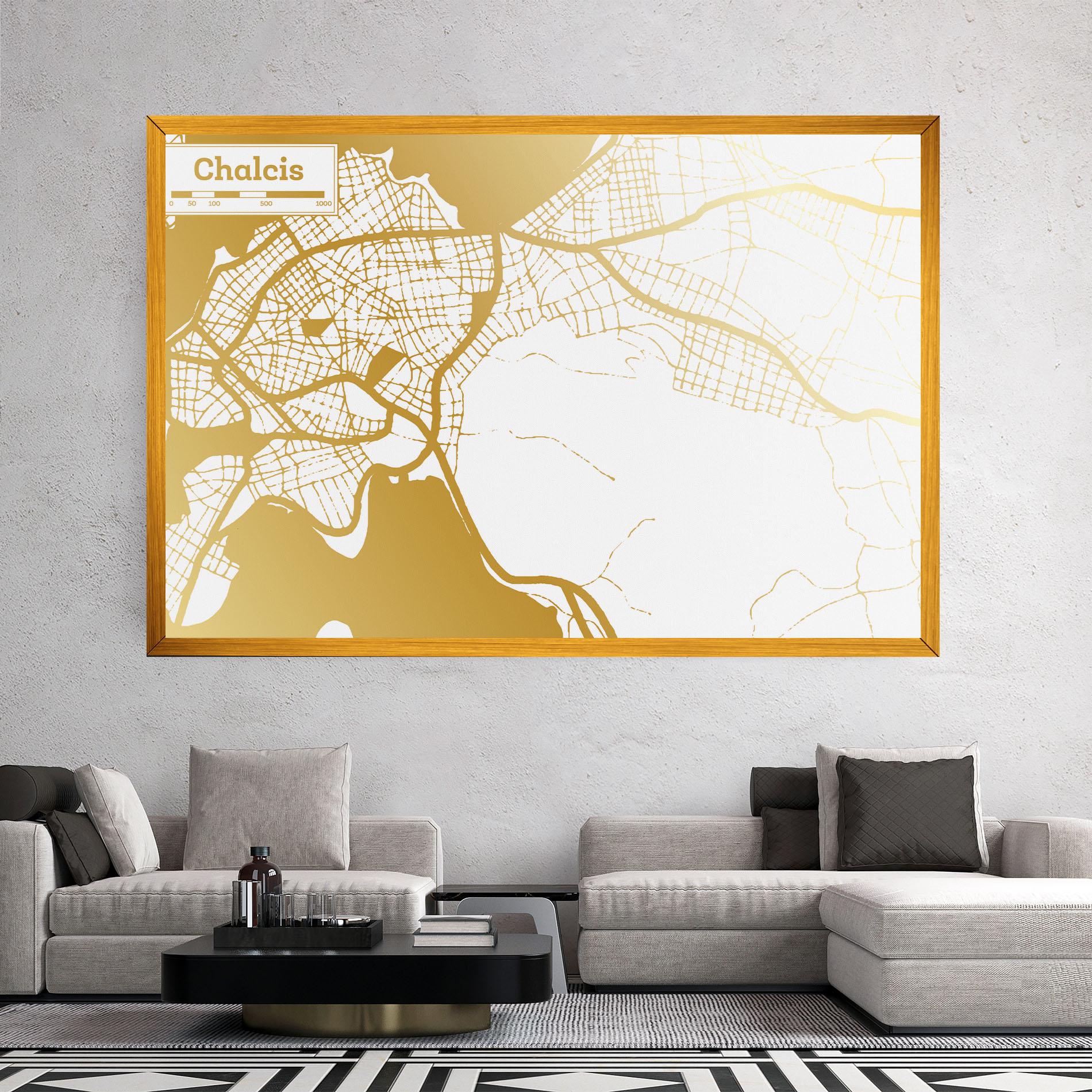 Tablou Canvas Chalcis Gold Map mockup 2