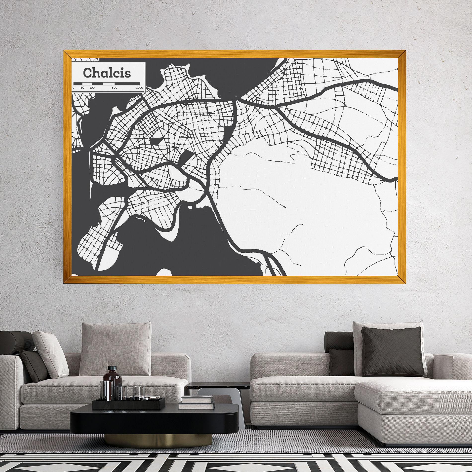 Tablou Canvas Chalcis Map mockup 2