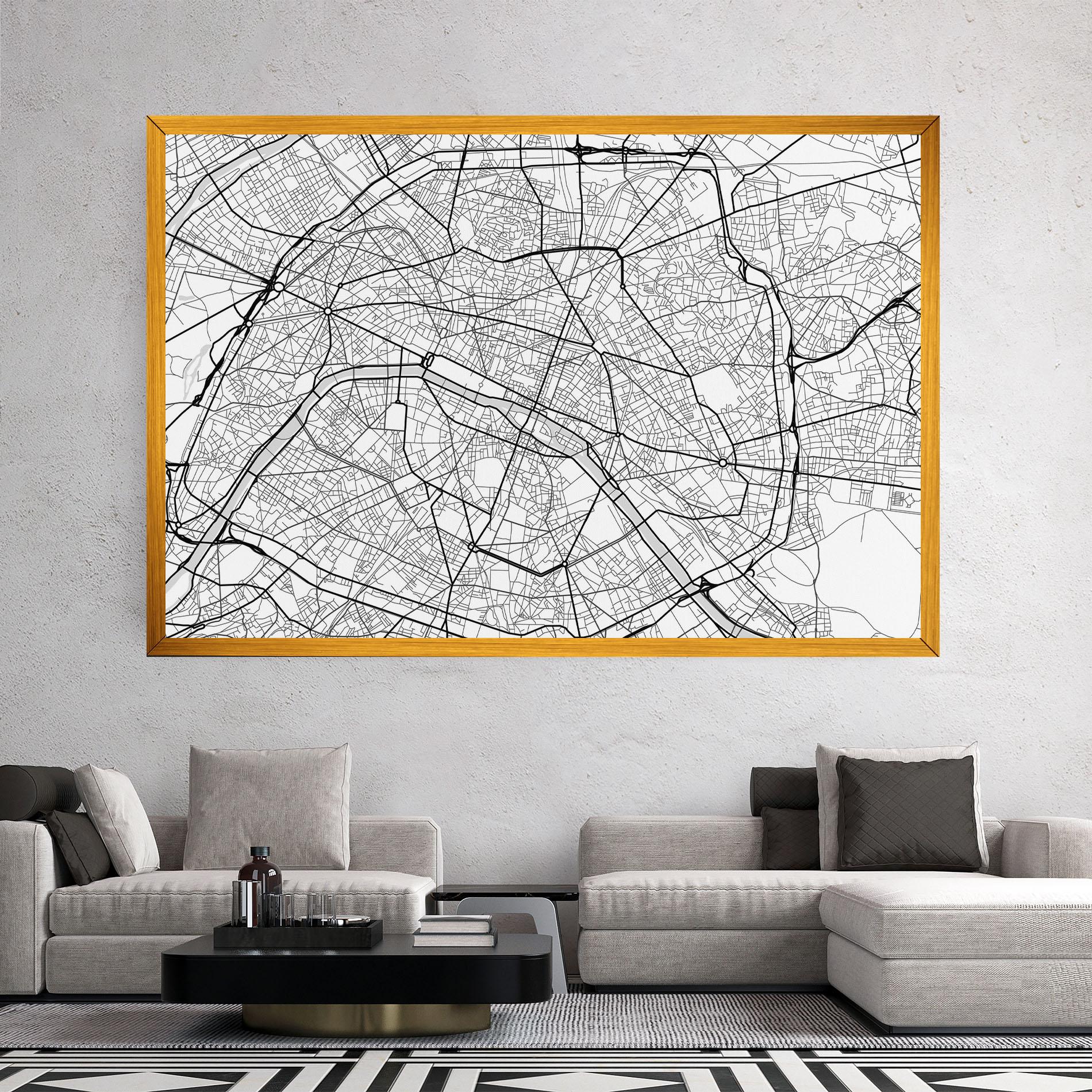 Tablou Canvas City Black Line mockup 2