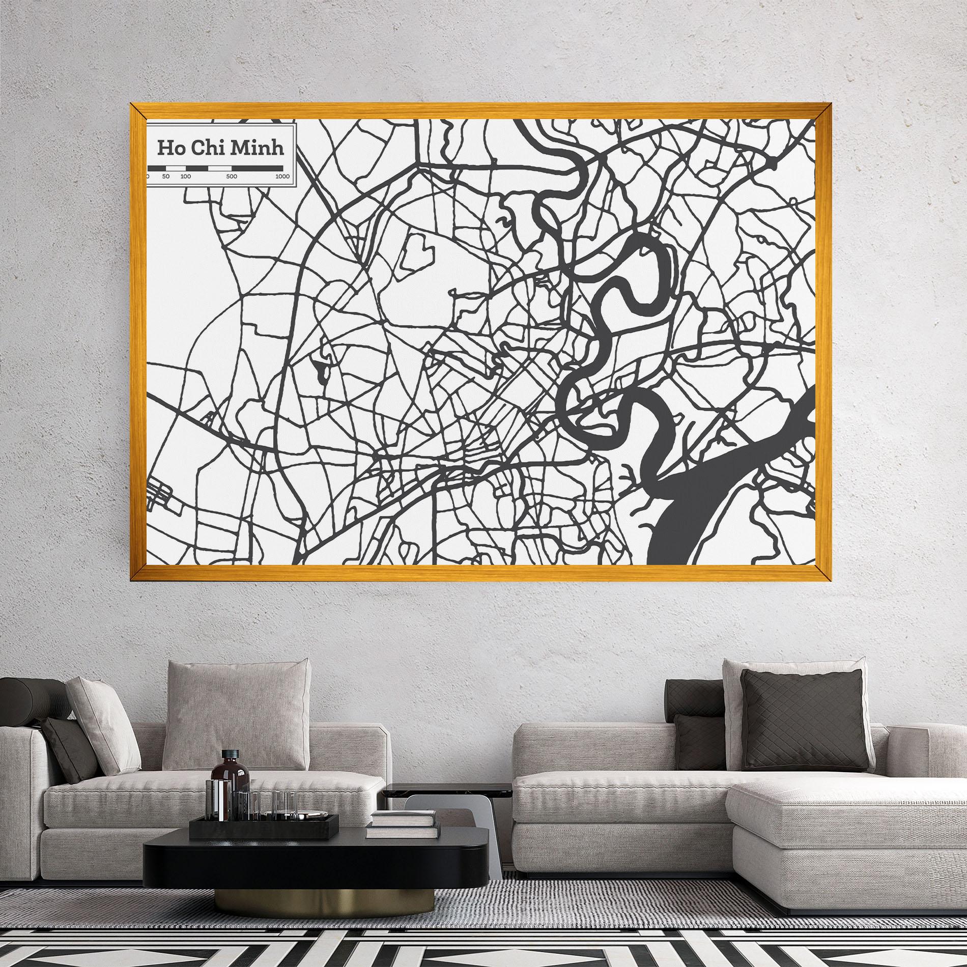 Tablou Canvas Ho Chi Minh Map mockup 2