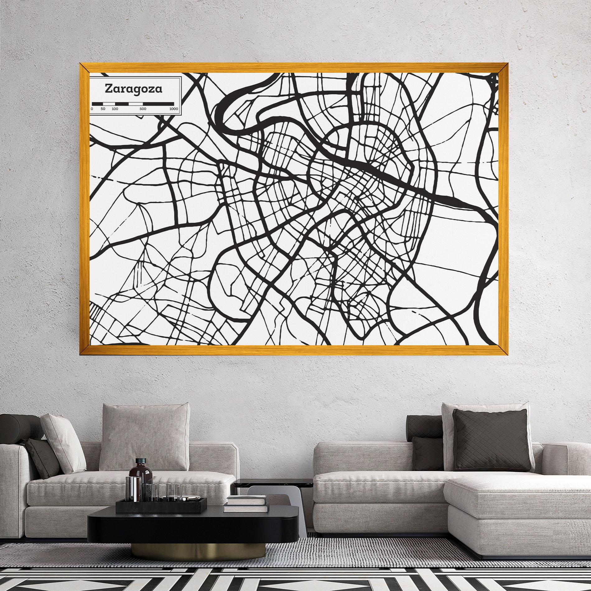 Tablou Canvas Zaragoza City Map mockup 2