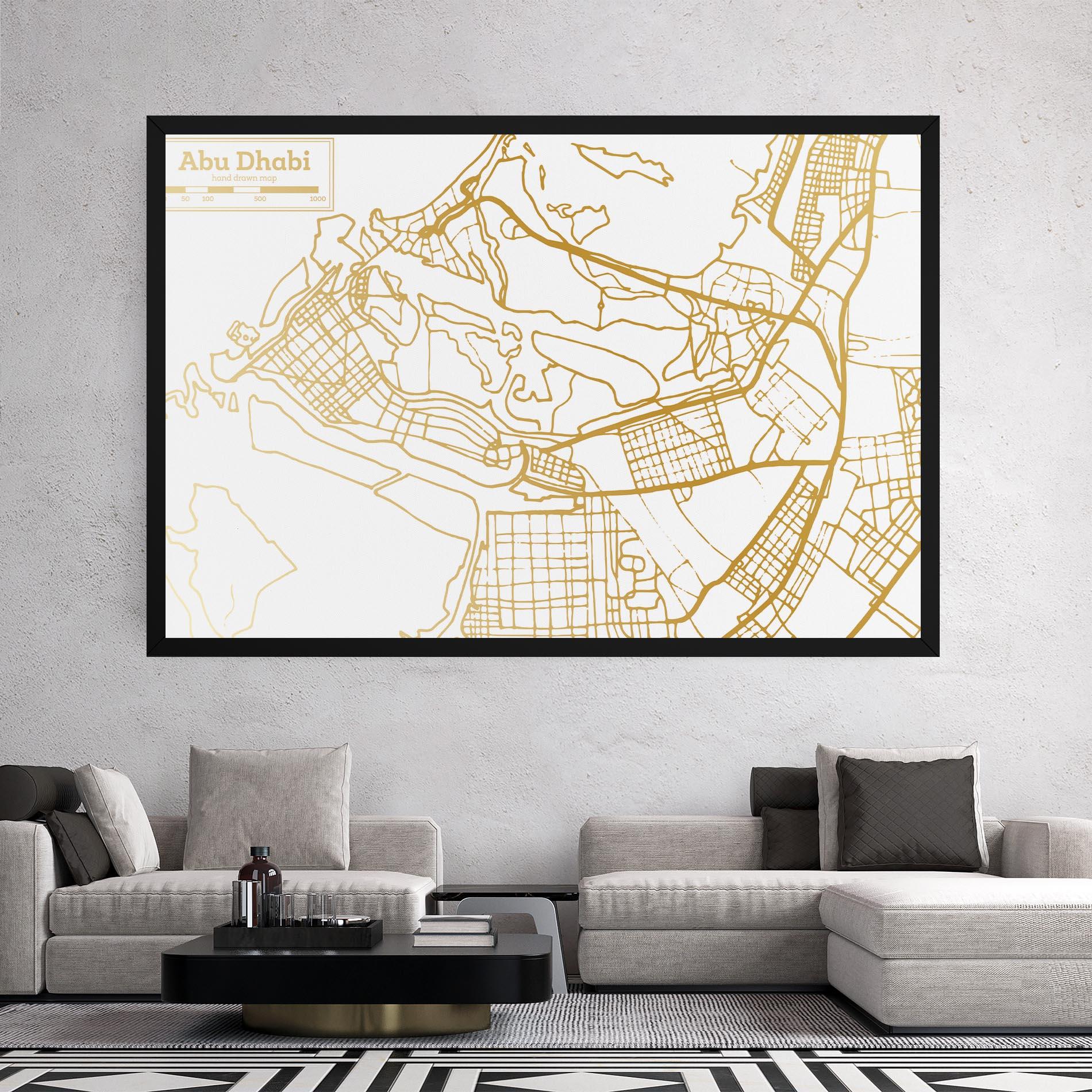 Tablou Canvas Abu Dhabi Map mockup 2