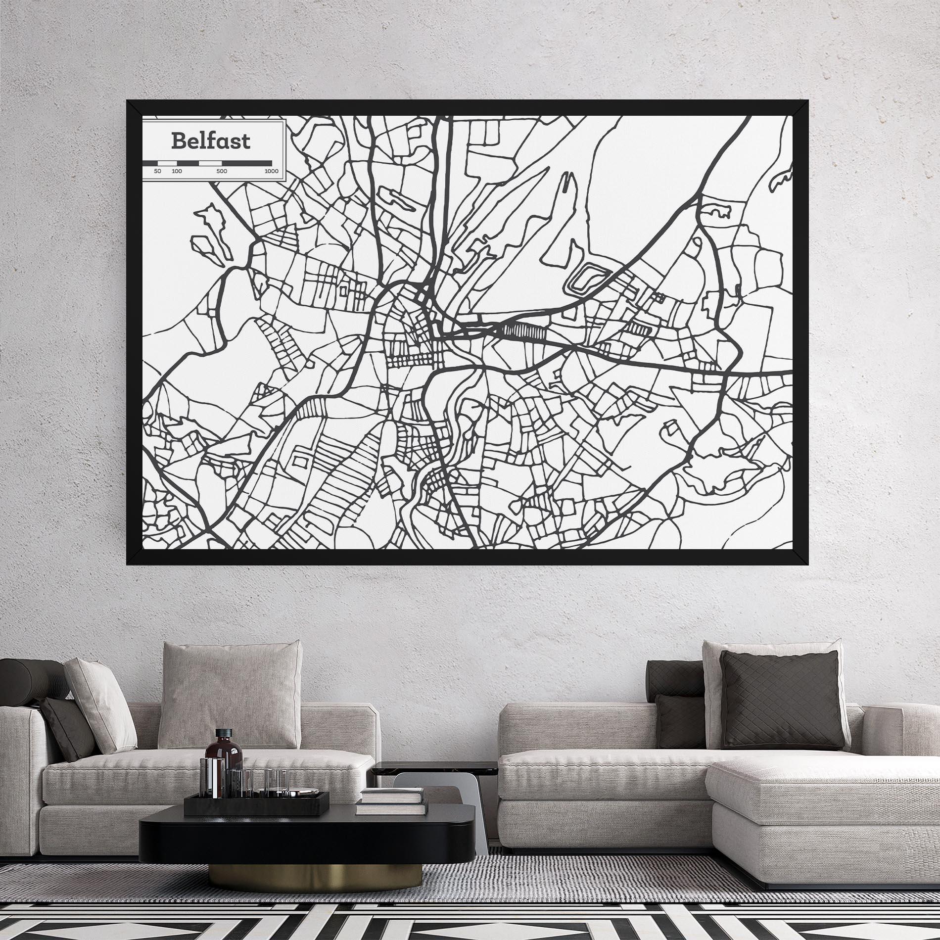Tablou Canvas Belfast Map mockup 2