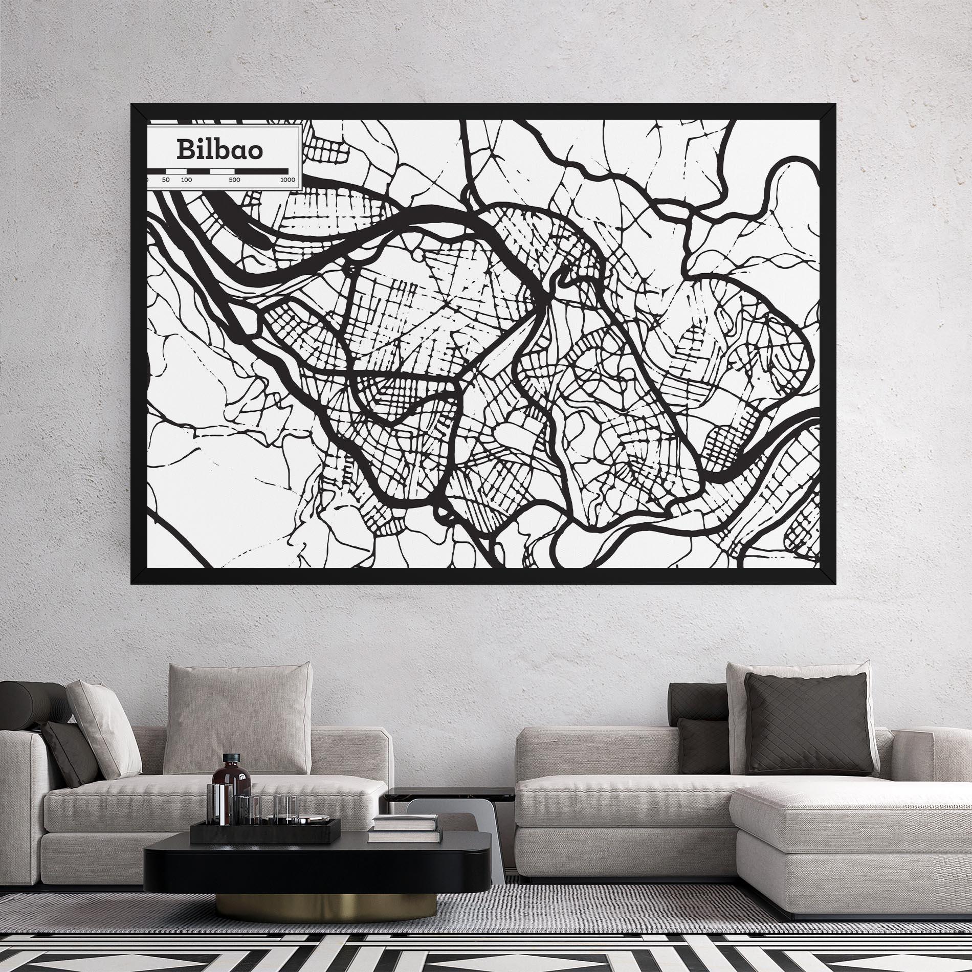 Tablou Canvas Bilbao Map mockup 2