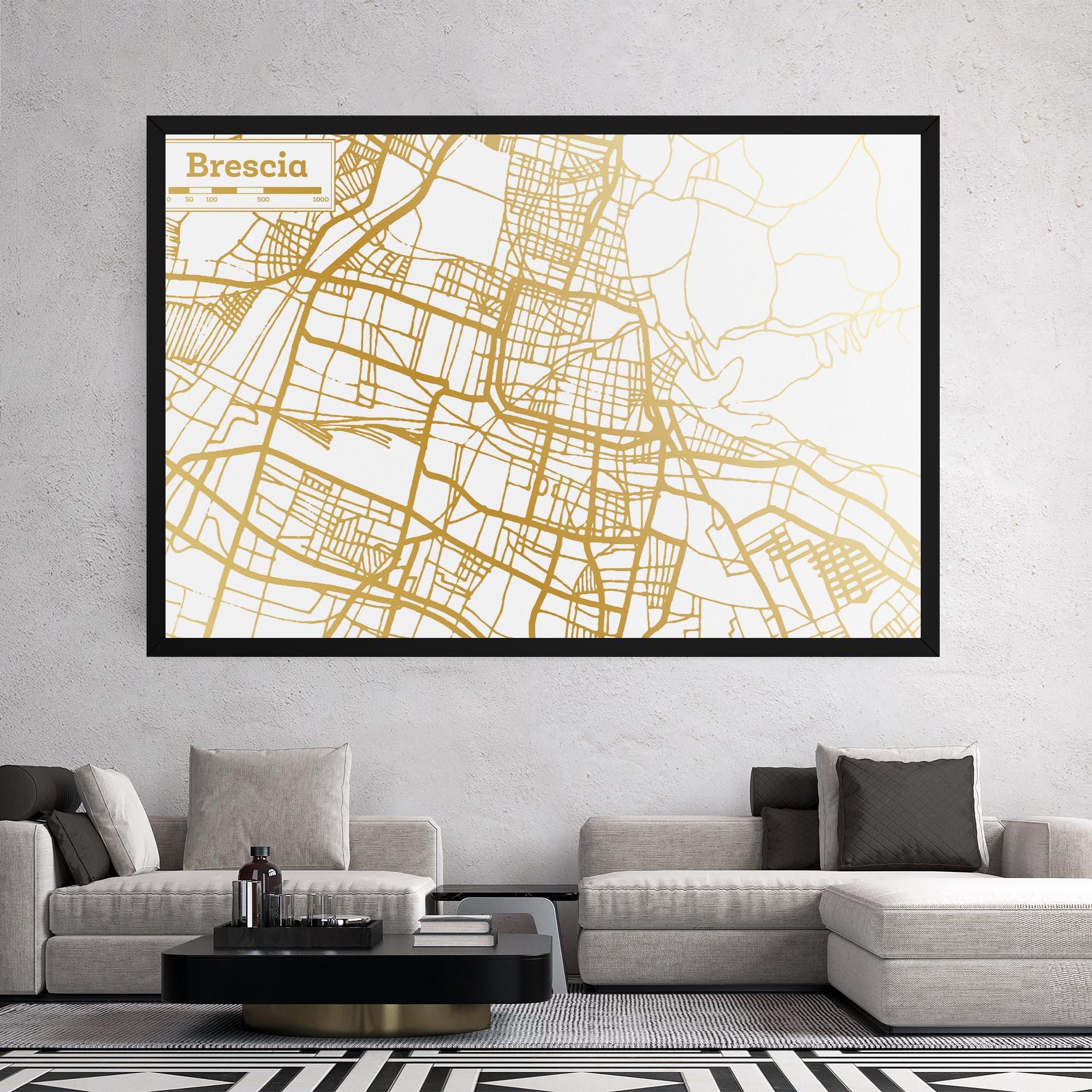 Tablou Canvas Brescia Gold Map mockup 2