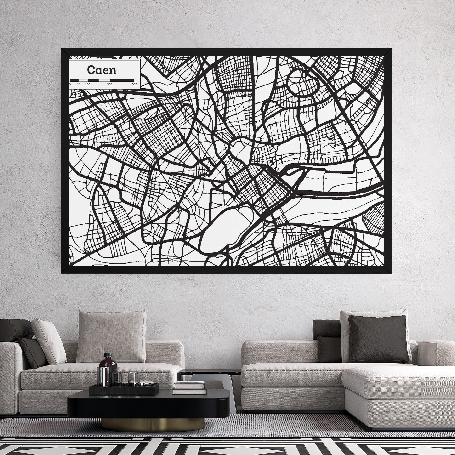 Tablou Canvas Caen Map mockup 2