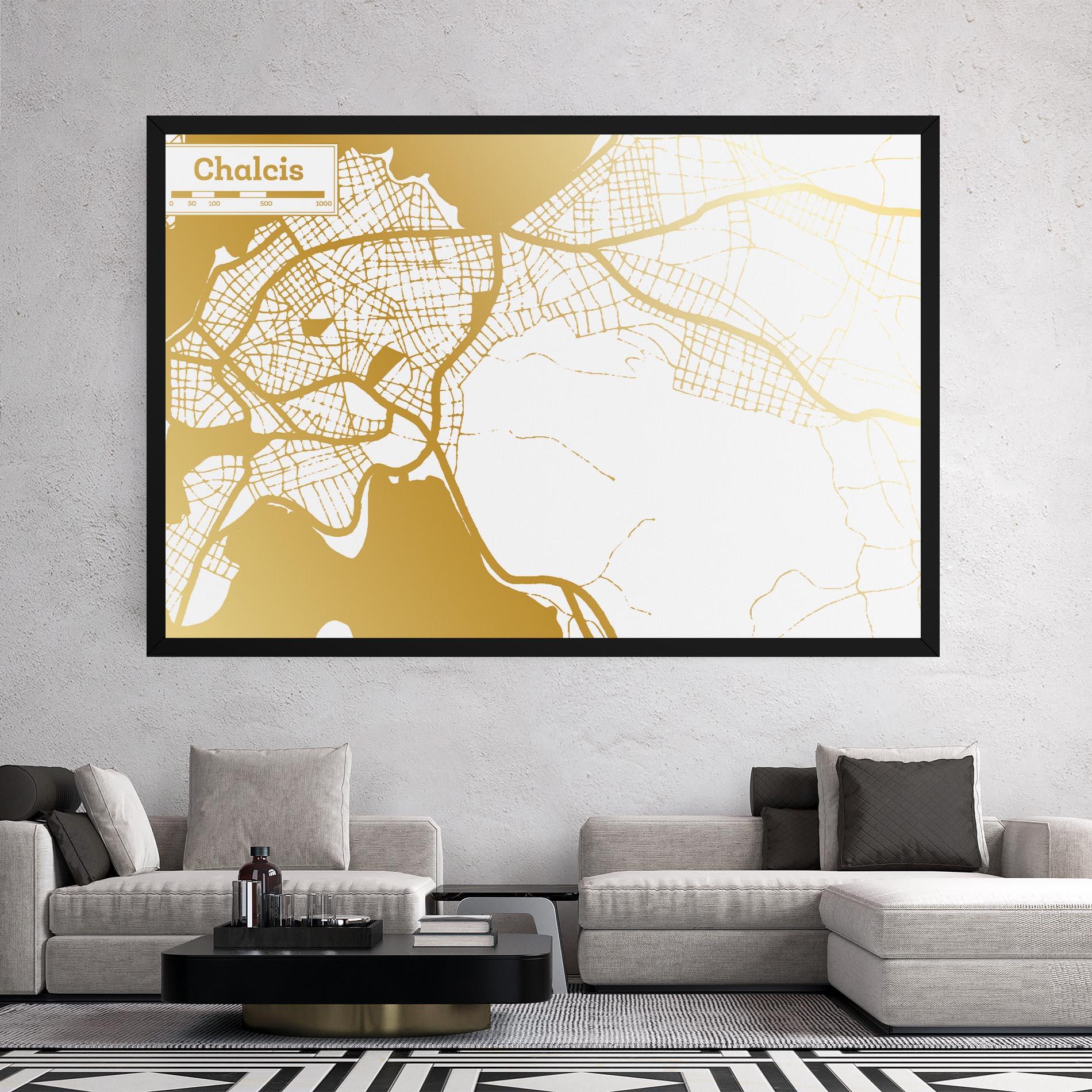 Tablou Canvas Chalcis Gold Map mockup 2