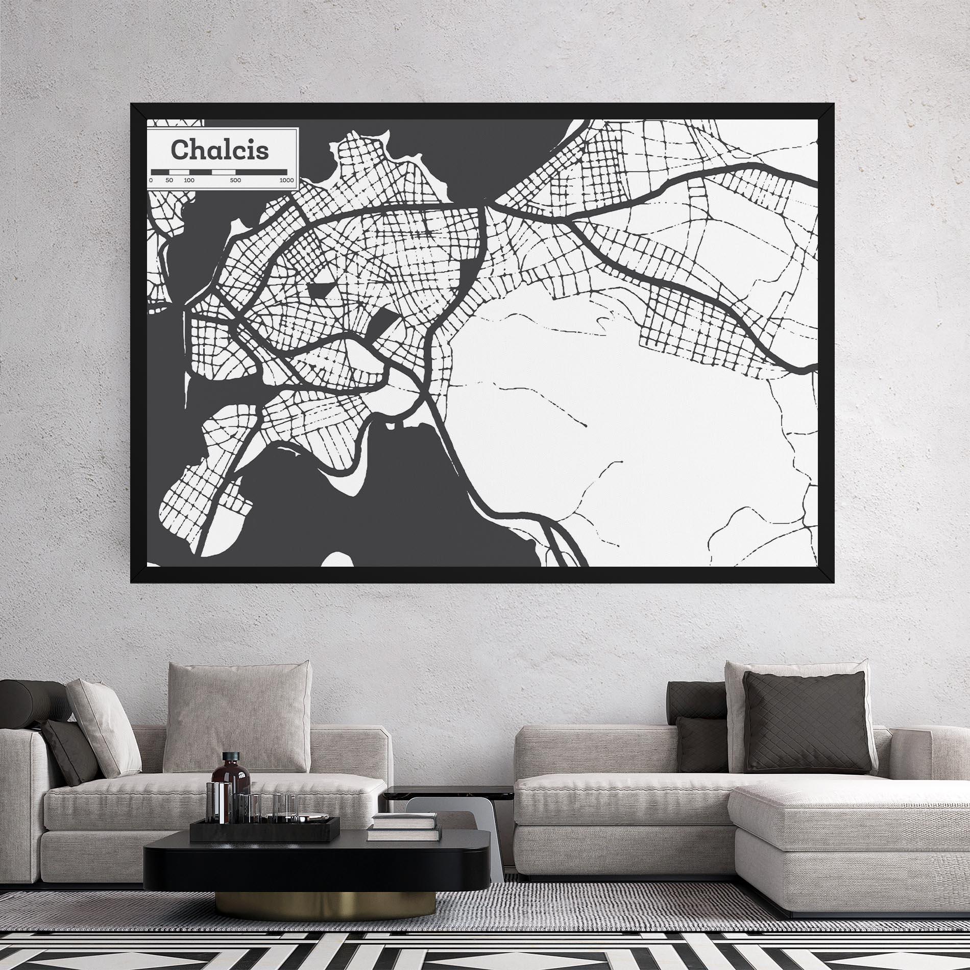 Tablou Canvas Chalcis Map mockup 2