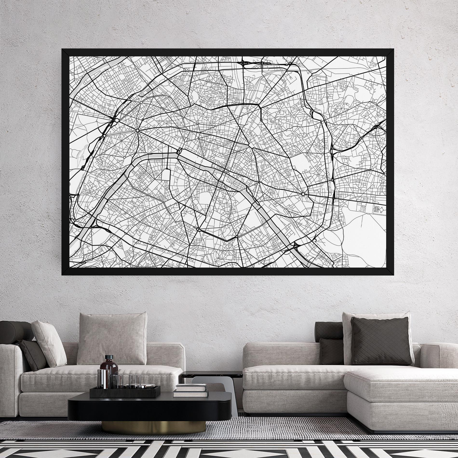 Tablou Canvas City Black Line mockup 2