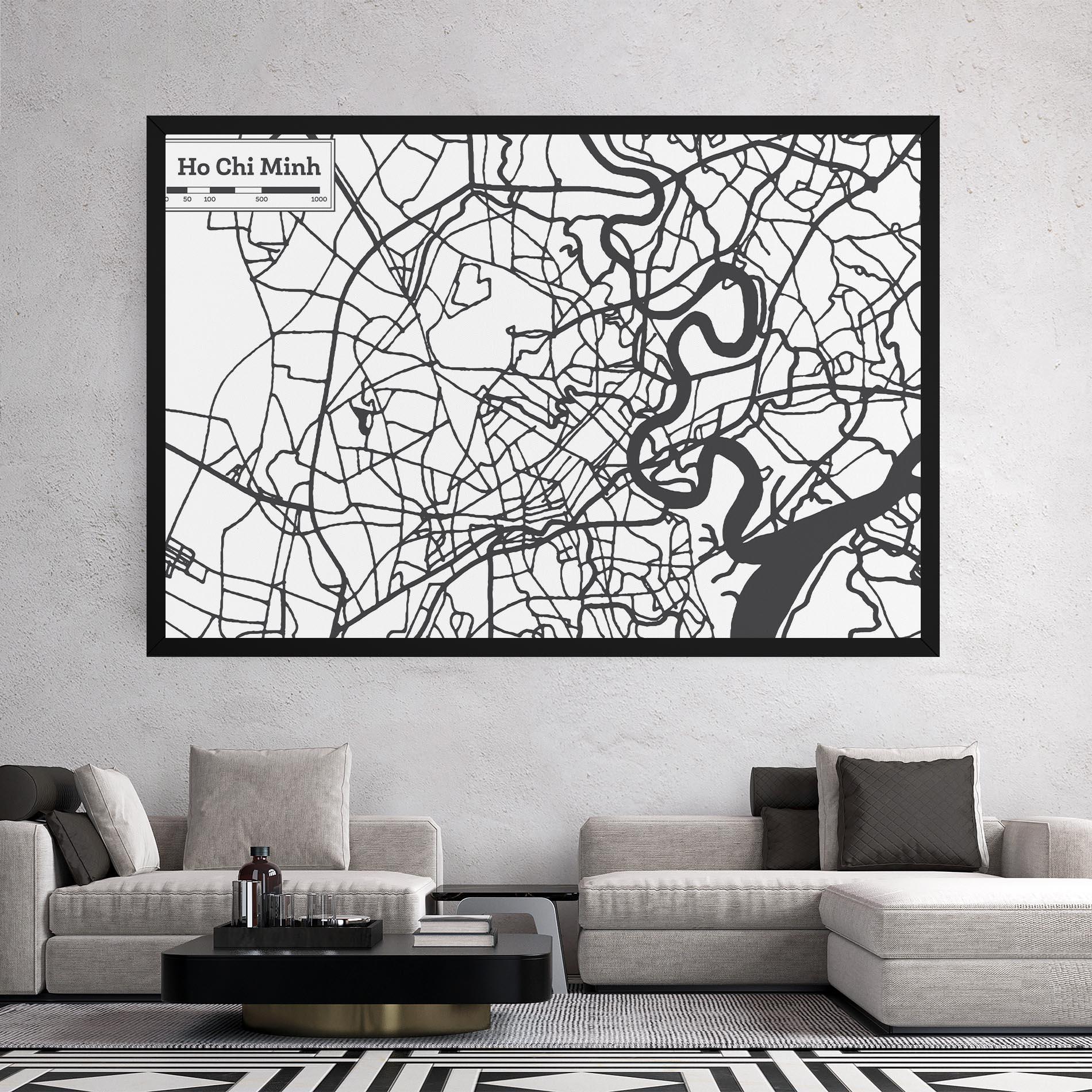 Tablou Canvas Ho Chi Minh Map mockup 2
