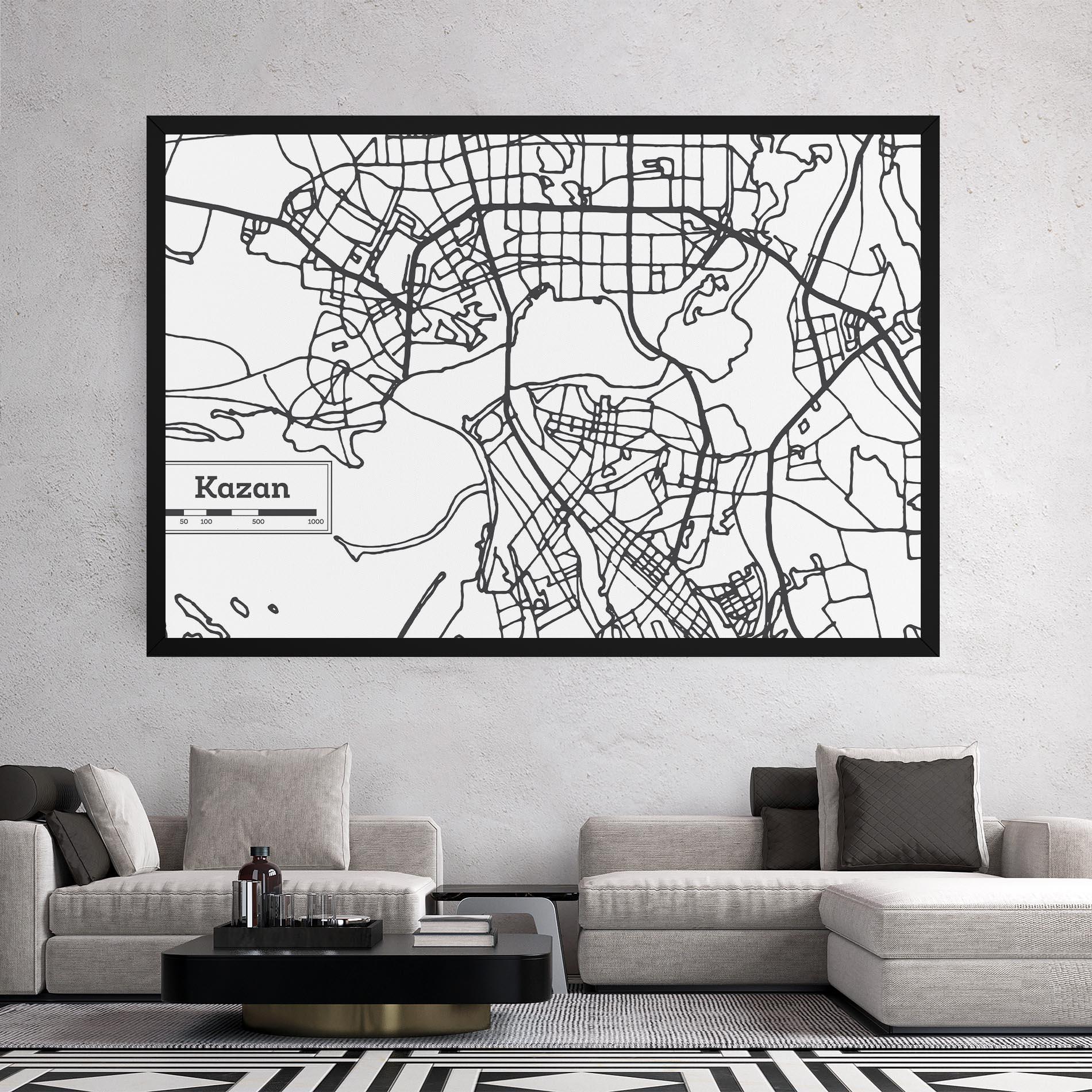 Tablou Canvas Kazan Map mockup 2