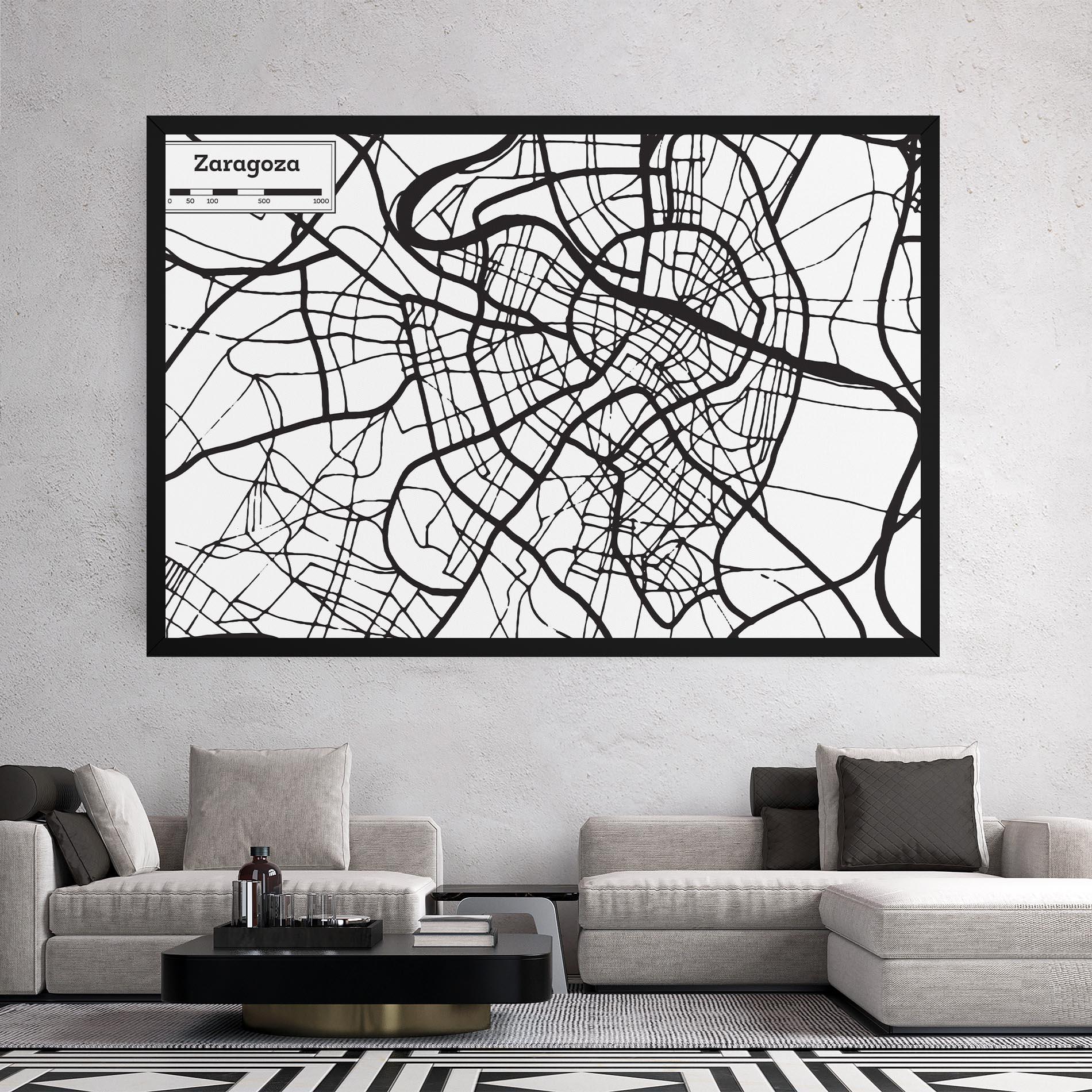 Tablou Canvas Zaragoza City Map mockup 2