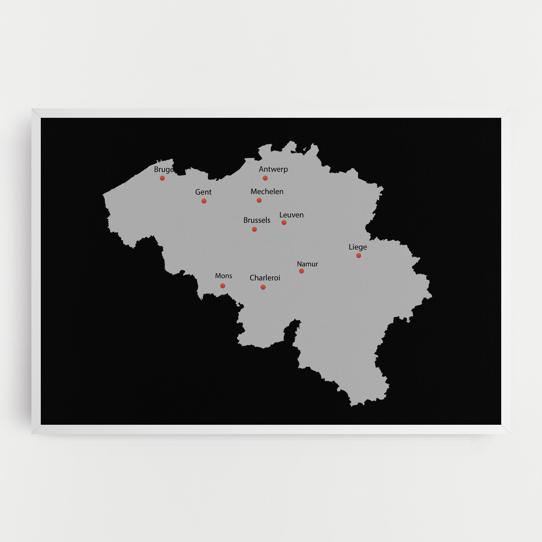 Tablou Canvas Belgium Map mockup 0