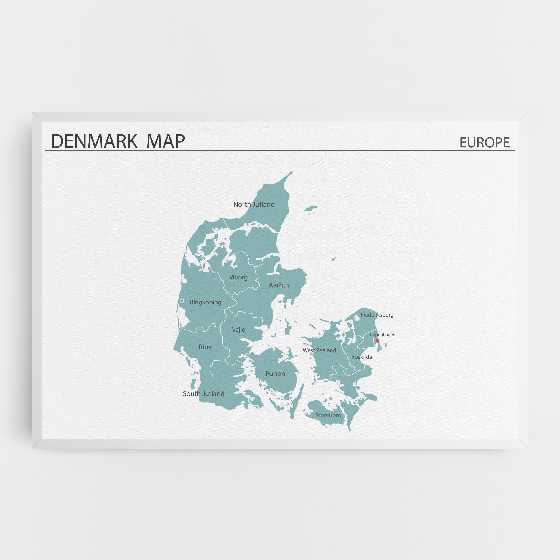 Tablou Canvas Denmark Map mockup 0