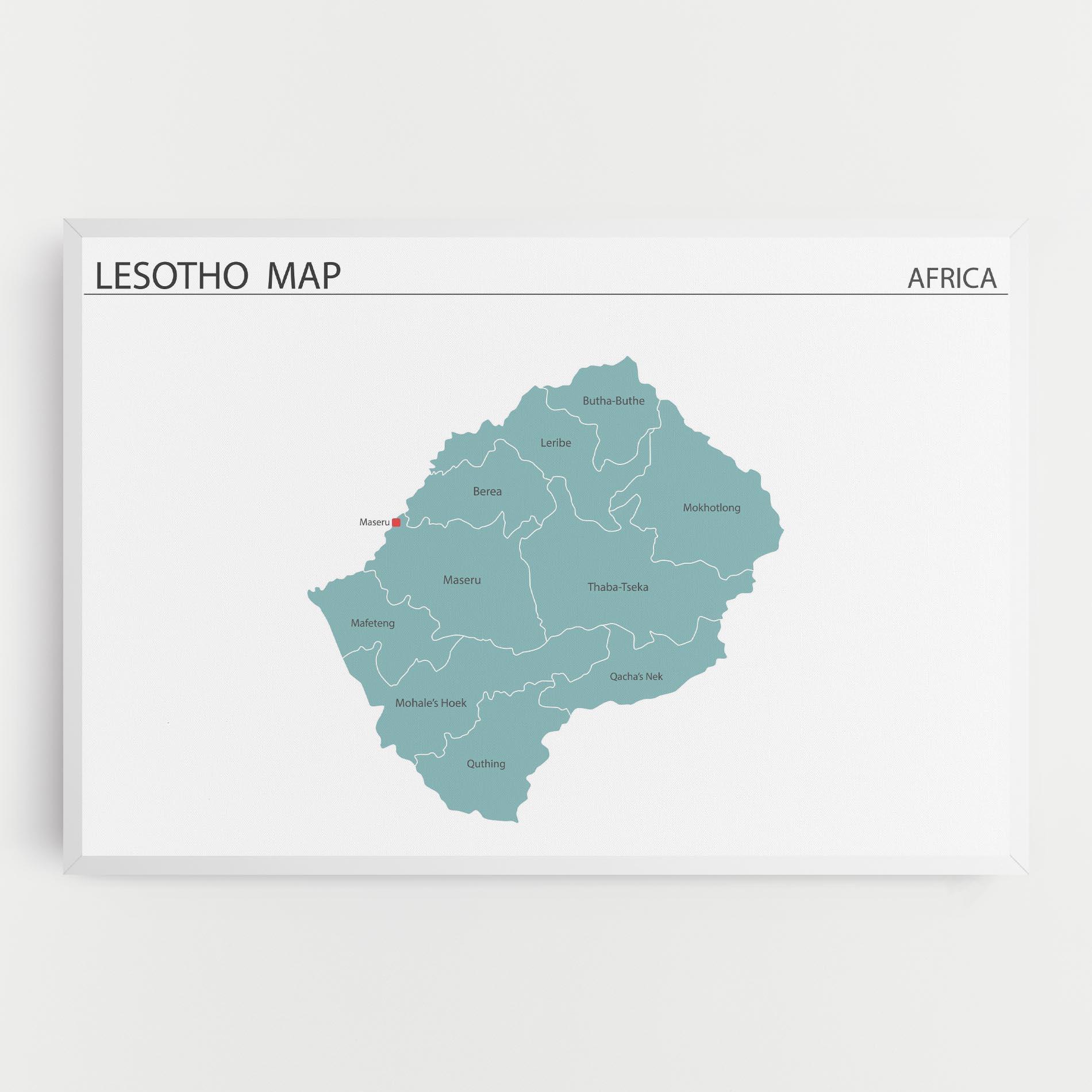 Tablou Canvas Lesotho Map mockup 0